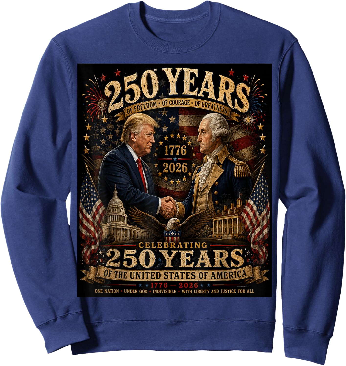 George Washington Donald Trump It's Only Treason If You Lose Sweatshirt - Sweatshirt | Navy