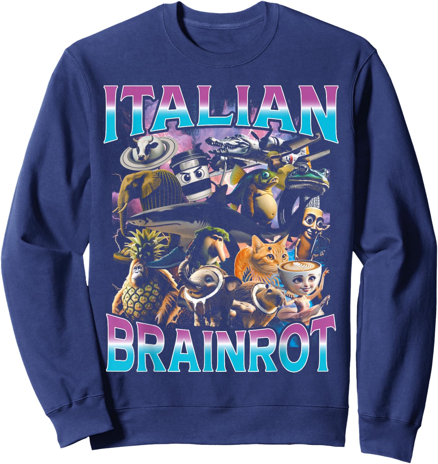 Bootleg Y2K Sweatshirt - Sweatshirt | Navy