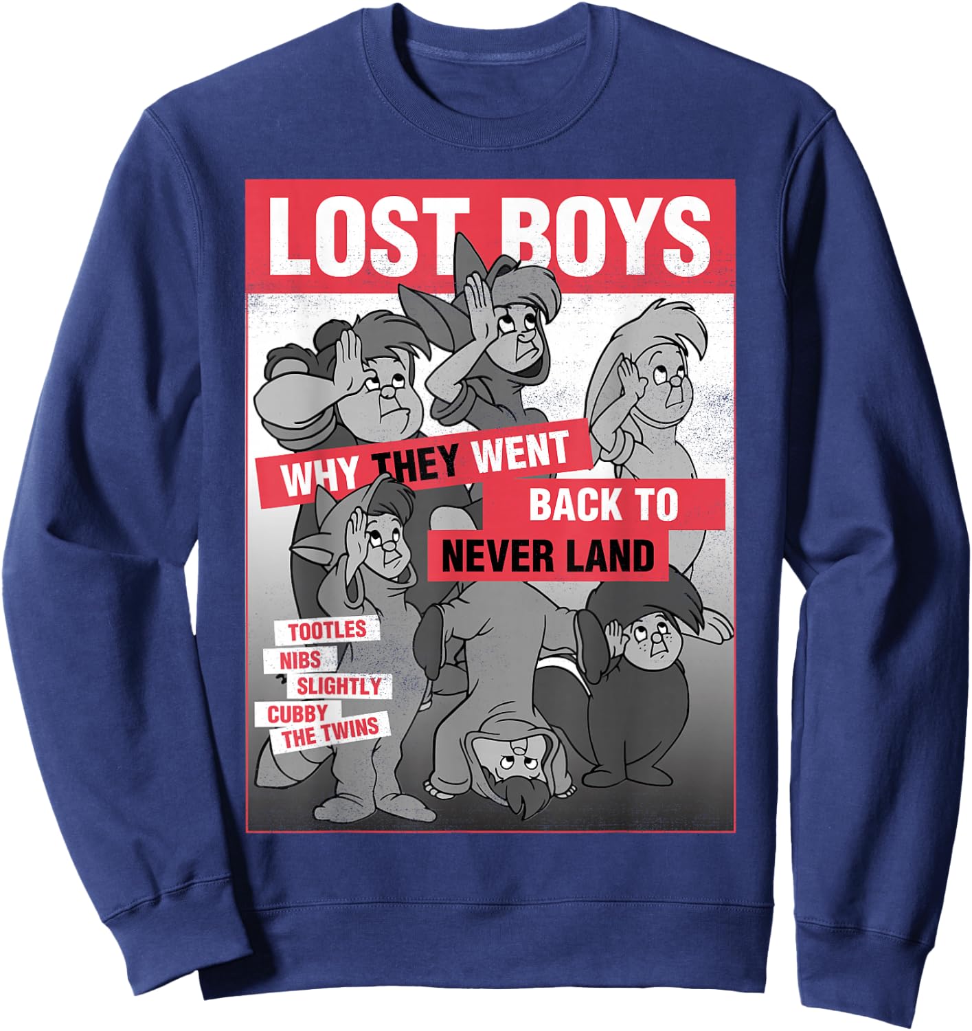 Disney Peter Pan Lost Boys Classic Group Shot Poster Sweatshirt - Sweatshirt | Navy