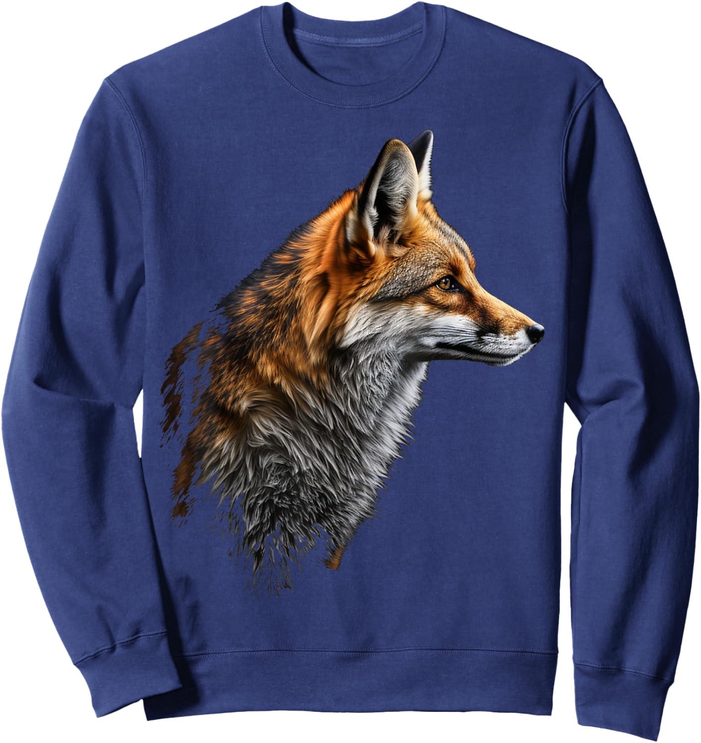 Fox Art Animal Lovers Motif , black Sweatshirt - Sweatshirt | Navy