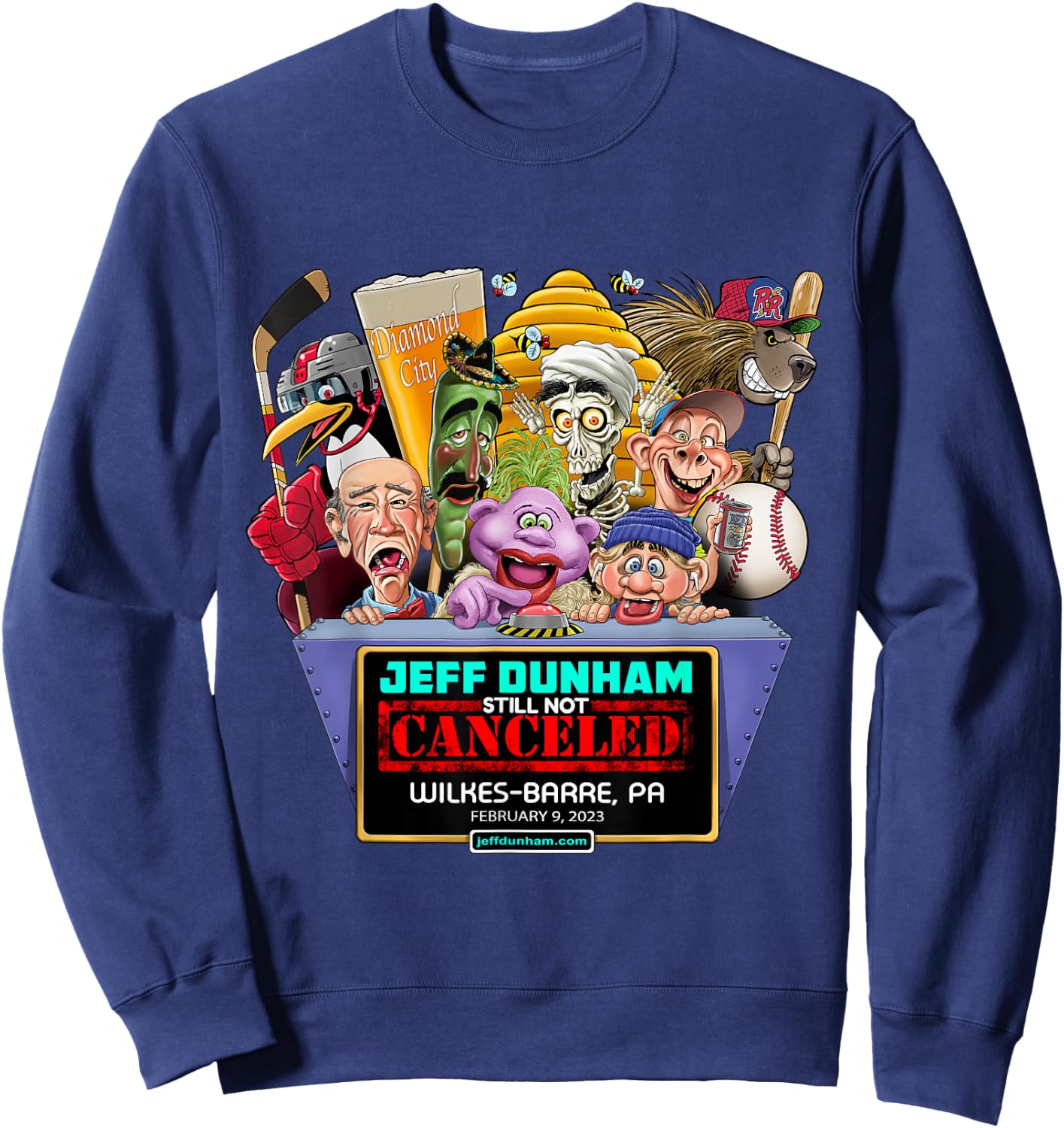Jeff Dunham Wilkes-Barre, PA (2023) Sweatshirt - Sweatshirt | Navy