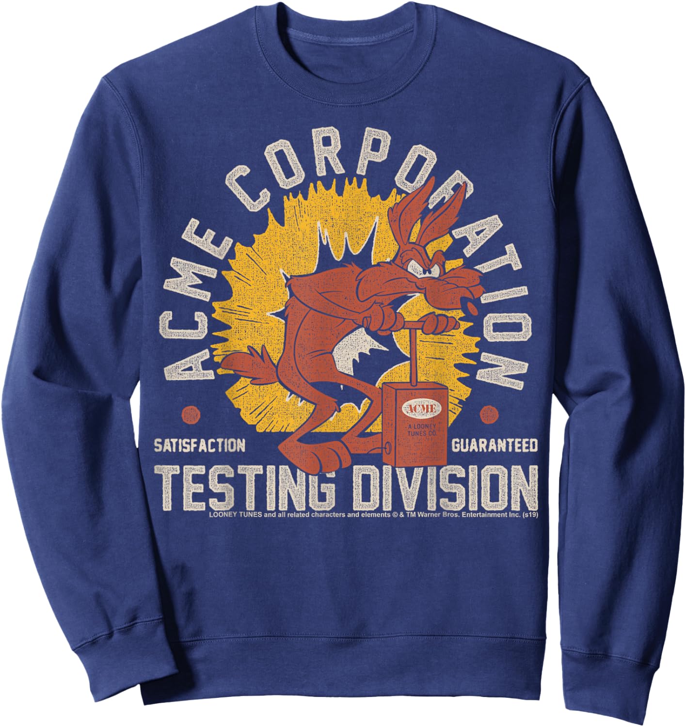 Looney Tunes Wile E. Coyote Acme Corporation Testing Small Sweatshirt - Sweatshirt | Navy