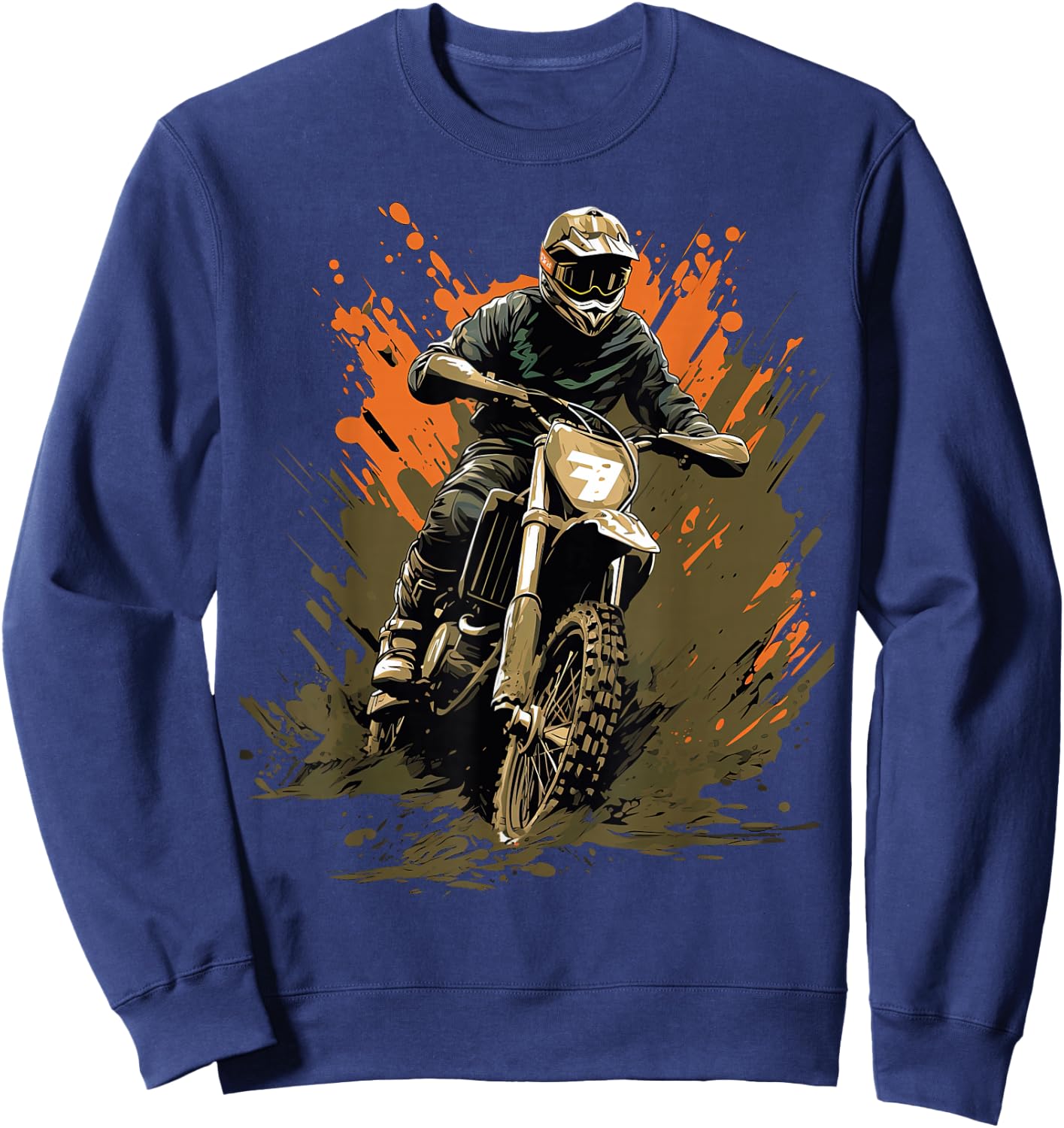 Dirt Bike Camouflage Motocross Motorcycle Design for Boys Sweatshirt - Sweatshirt | Navy