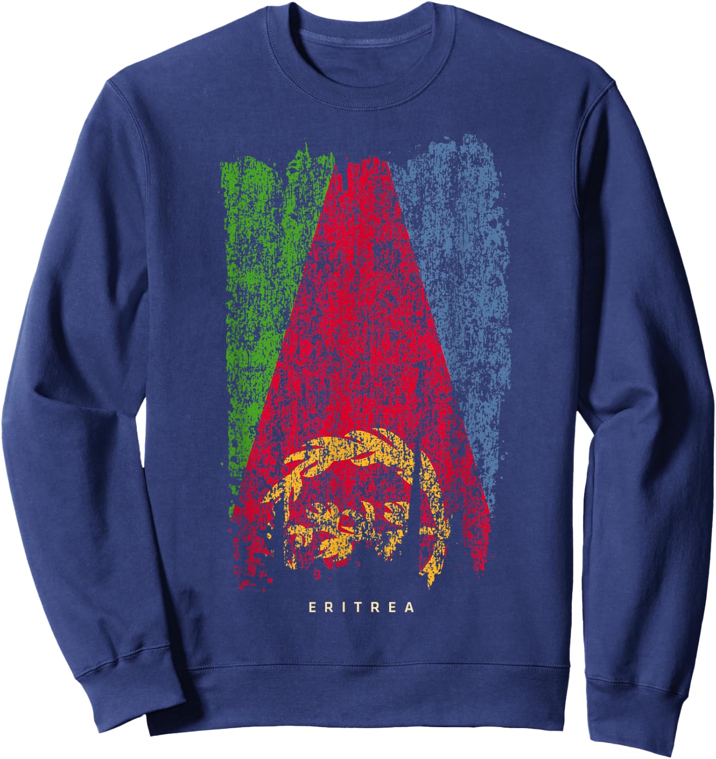 Vintage Eritrea Retro Eritrean Flag Shirt Sweatshirt - Sweatshirt | Navy