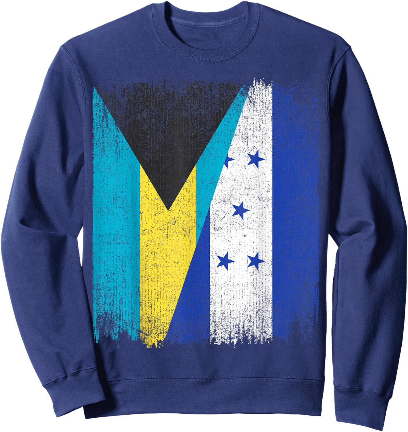 Half Bahamas Honduras Split Flag Bahamian Pride Roots Sweatshirt - Sweatshirt | Navy