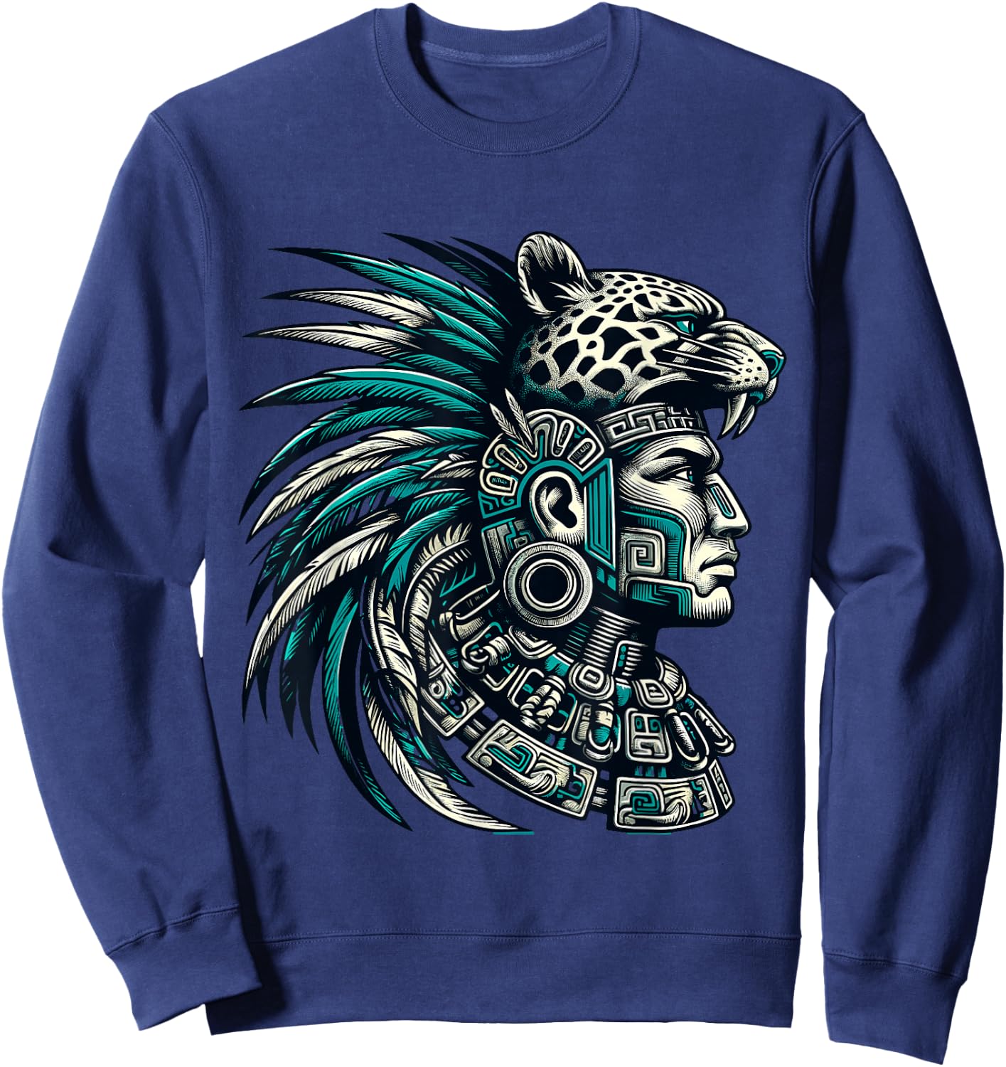Aztec Warrior Jaguar Sweatshirt - Sweatshirt | Navy