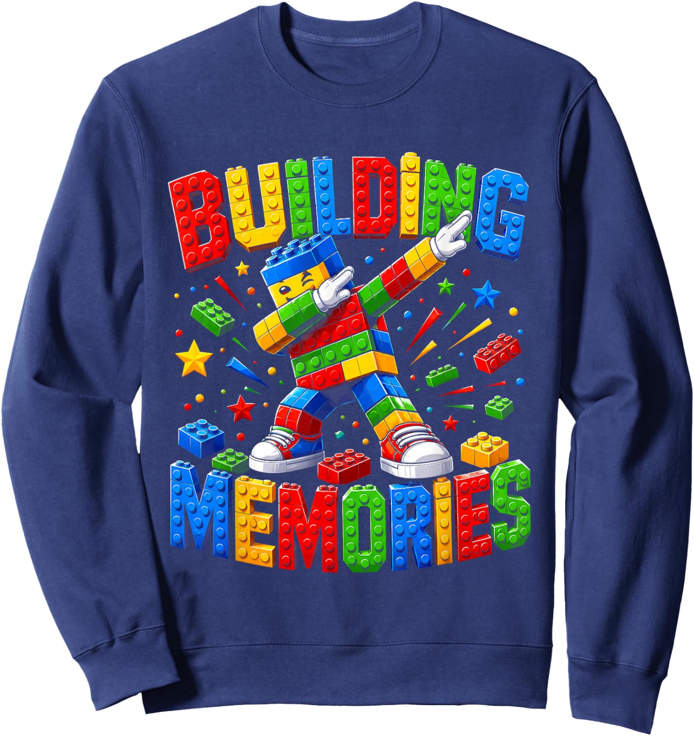 Building Memories Master Builder Dabbing Bricks Toys Blocks Sweatshirt - Sweatshirt | Navy
