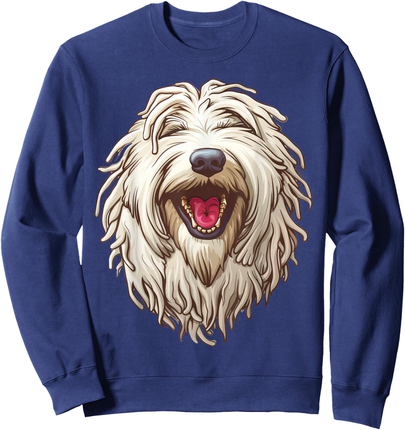 Komondor | Hungarian sheepdog | Cartoon Artwork Sweatshirt - Sweatshirt | Navy