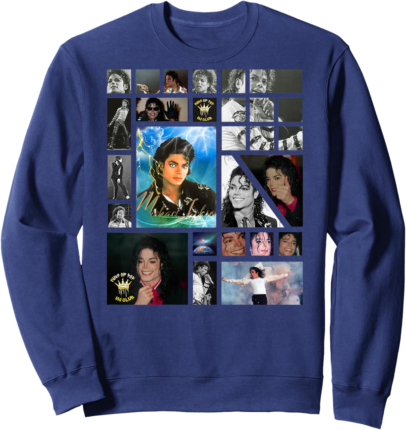 Michael Jackson_703_Back Printed Sweatshirt - Sweatshirt | Navy