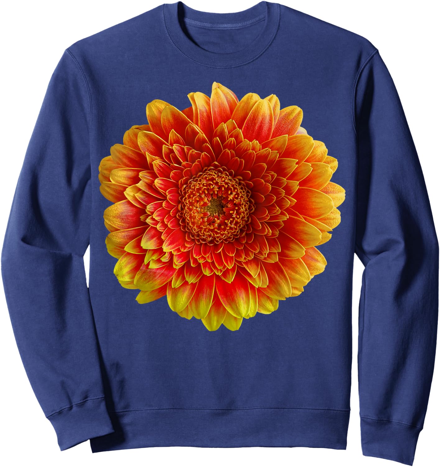 Red Orange Yellow Gerber Daisy Flower Blossom Gardener Sweatshirt - Sweatshirt | Navy