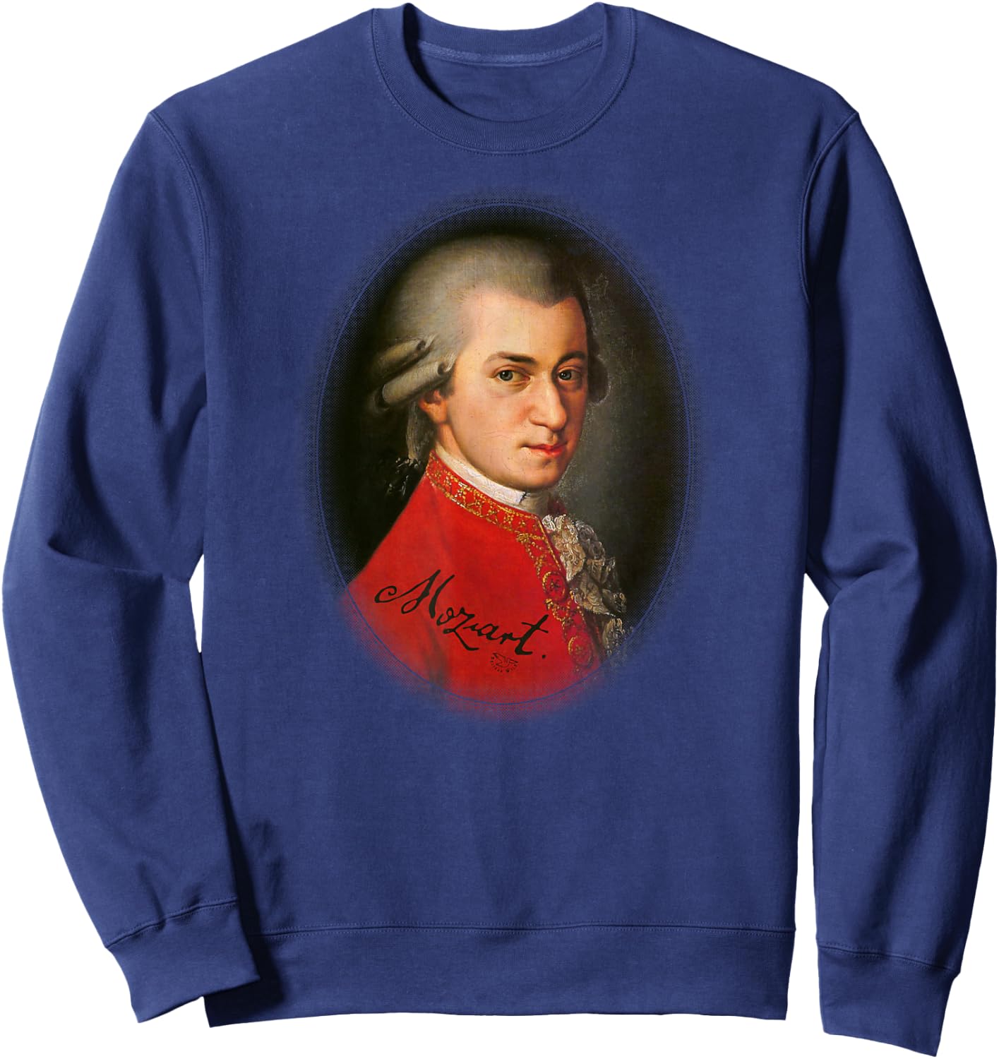 Mozart Portrait Classical Music Lover Vintage Art Sweatshirt - Sweatshirt | Navy