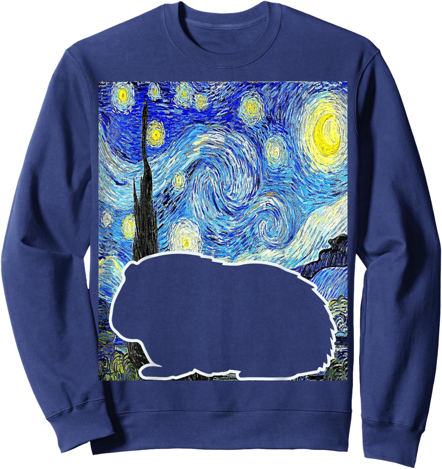 Guinea Pig Starry Night Van Gogh Guinea Pig Lover Sweatshirt - Sweatshirt | Navy