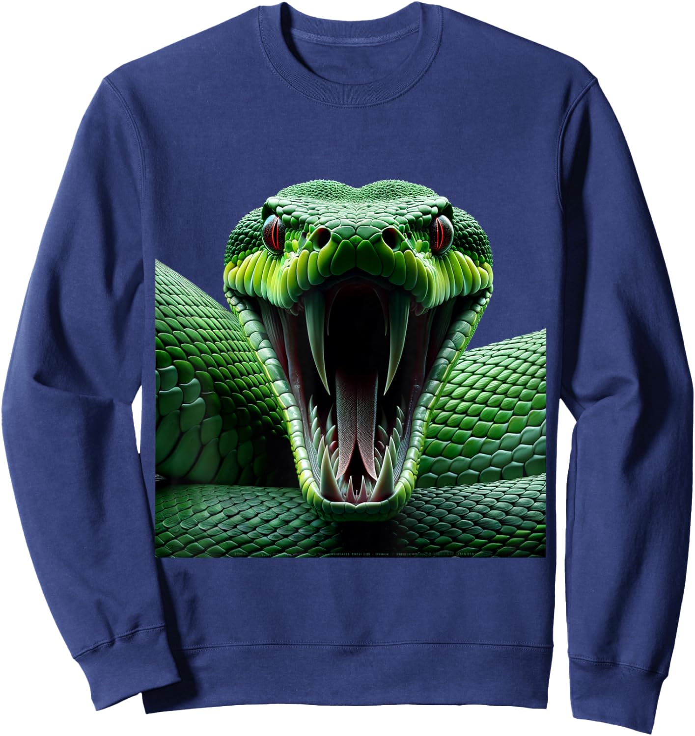 Green Anaconda Shirt Gothic Snake Venomous Serpent Reptile Sweatshirt - Sweatshirt | Navy