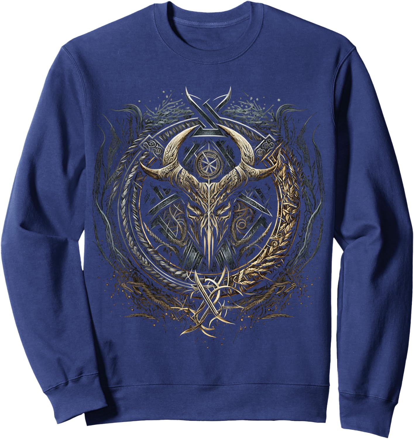 Horn of Odin Northman Valhalla Norse Mythology Sweatshirt - Sweatshirt | Navy