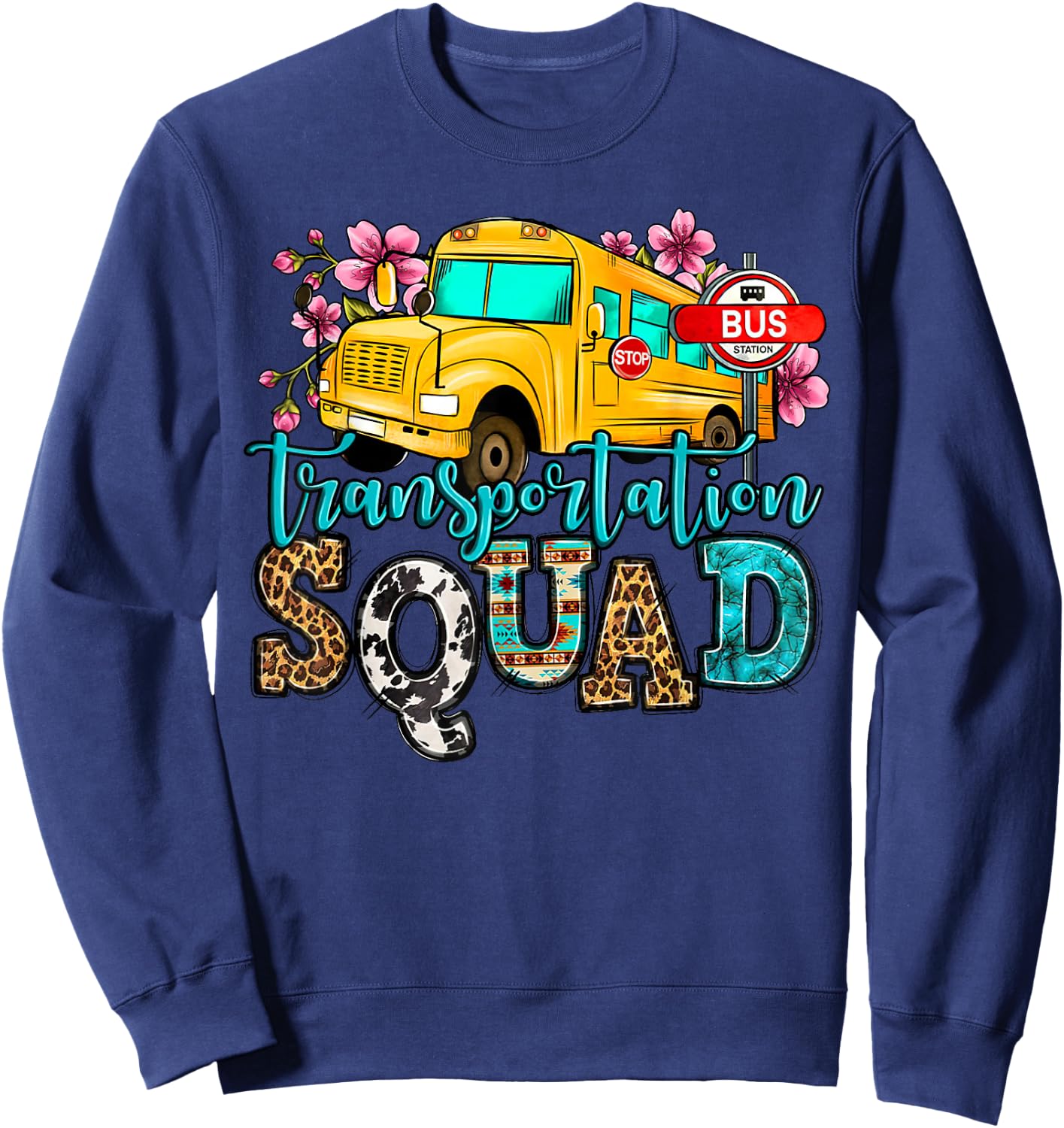 Transportation Squad Bus Driver School Bus Back to School Sweatshirt - Sweatshirt | Navy