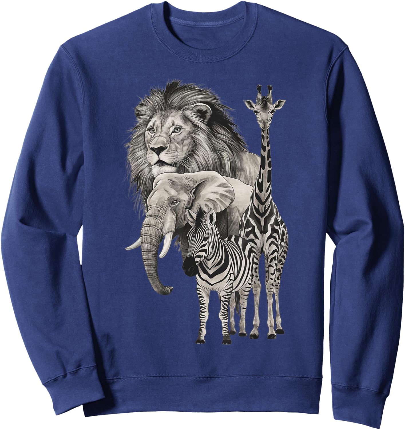 Afrika Motiv, Löwe, Elefant, Giraffe, Zebra Fans Afrikaliebe , black Sweatshirt - Sweatshirt | Navy