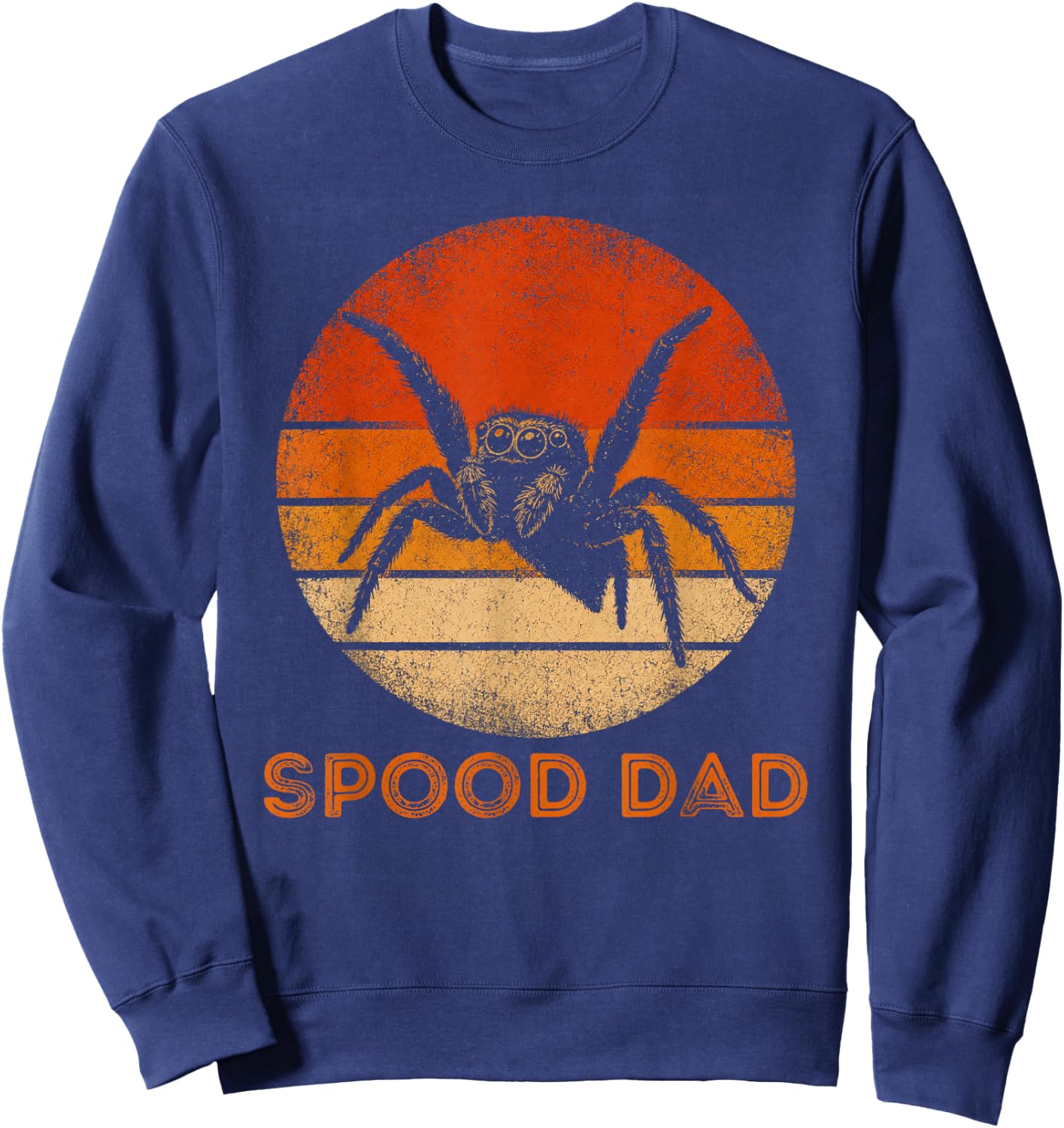 Spood Dad - Vintage Jumping Spider Sunset - Funny Sweatshirt - Sweatshirt | Navy