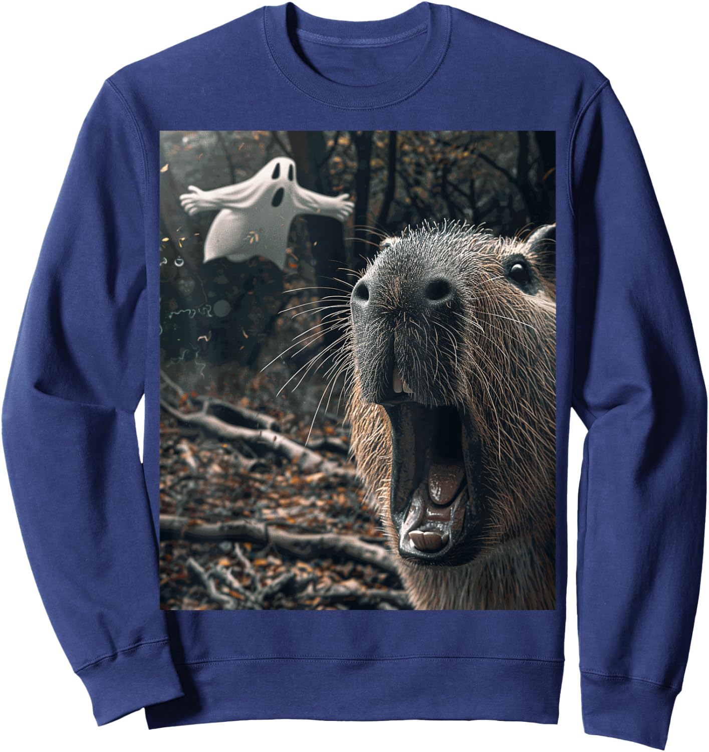 Funny Graphic Capybara Sweatshirt - Sweatshirt | Navy