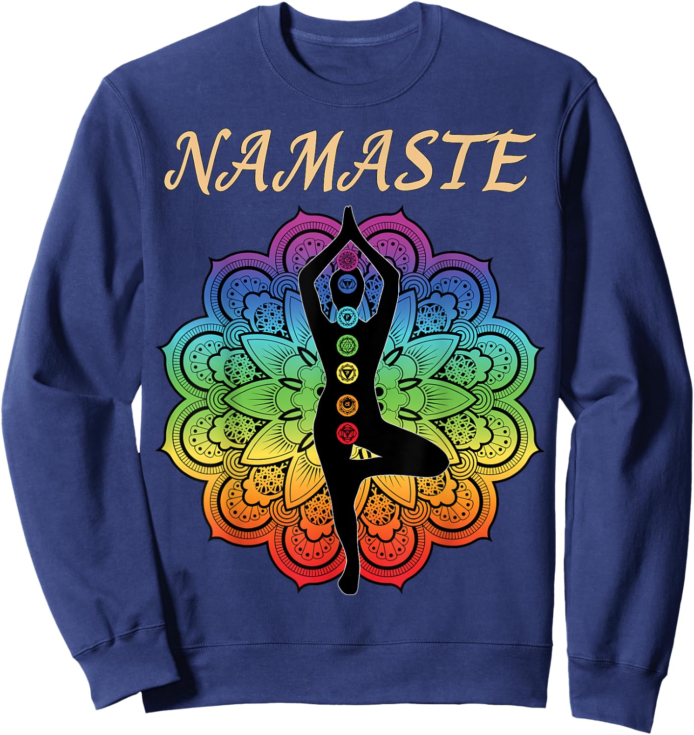 7 Chakra Namaste Reiki Kundalini Yoga Sweatshirt - Sweatshirt | Navy