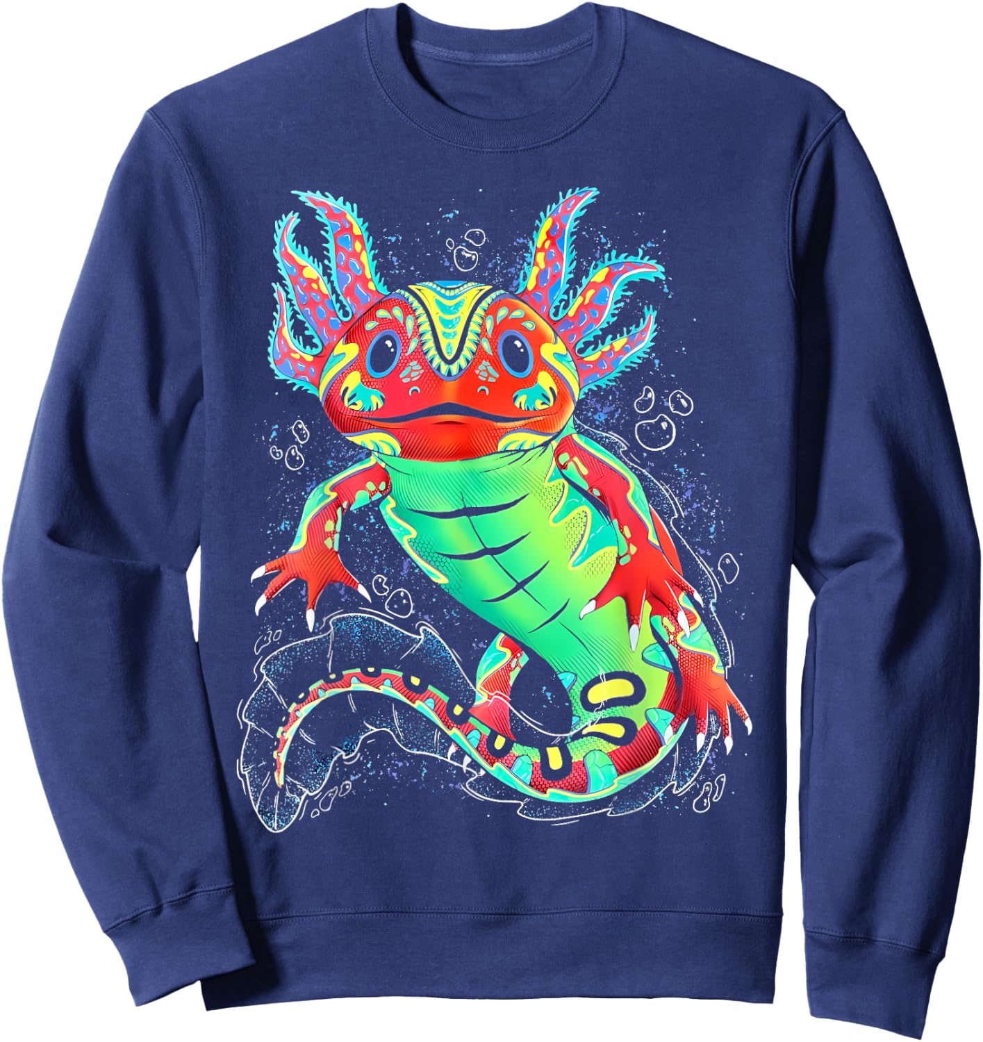 Axolotl Art Aztec Mexican Salamander Mexico Cinco De Mayo Sweatshirt - Sweatshirt | Navy