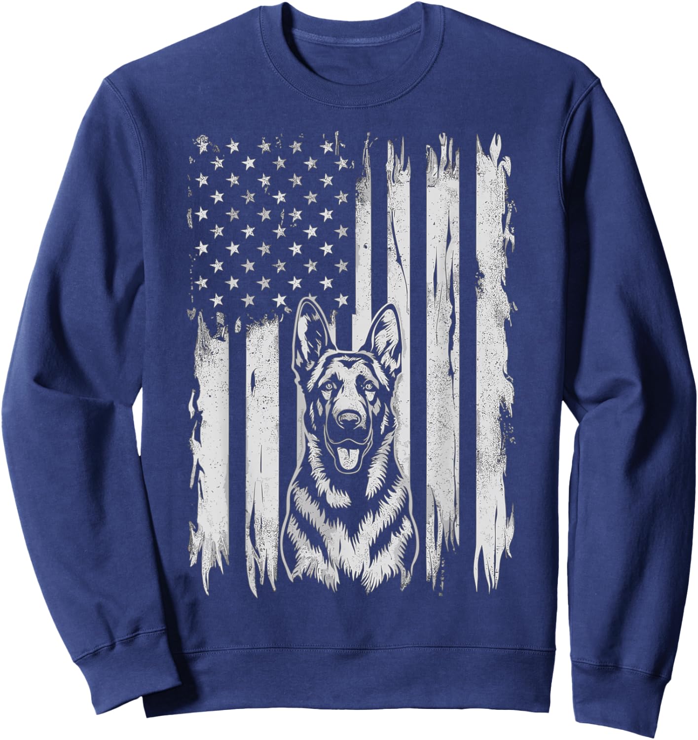 Patriotic German Shepherd 4th Of July Shepherd Sweatshirt - Sweatshirt | Navy
