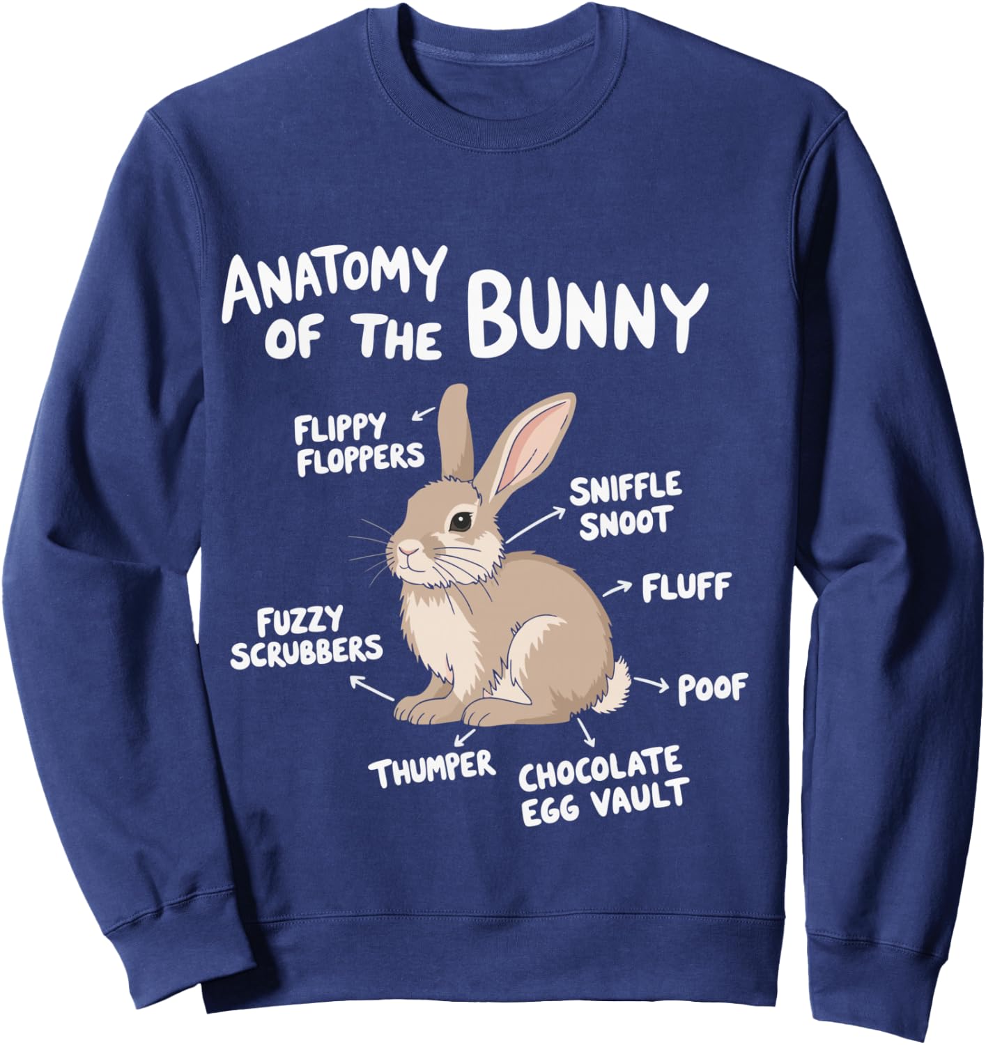 Rabbit Anatomy Bunny Lover Animal Pet Owner Sweatshirt - Sweatshirt | Navy