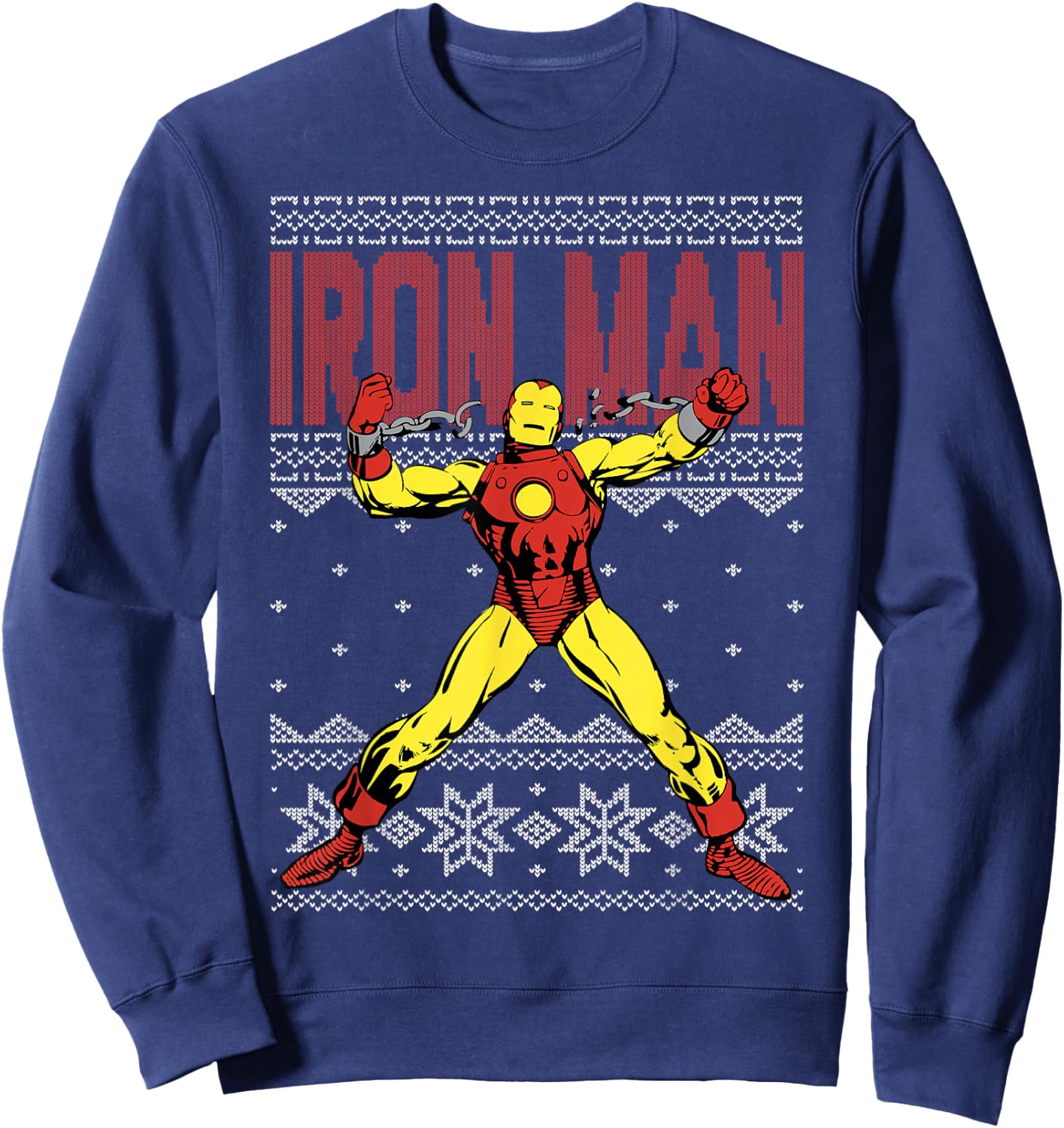 Marvel Iron Man Ugly Christmas Sweater Graphic Sweatshirt - Sweatshirt | Navy