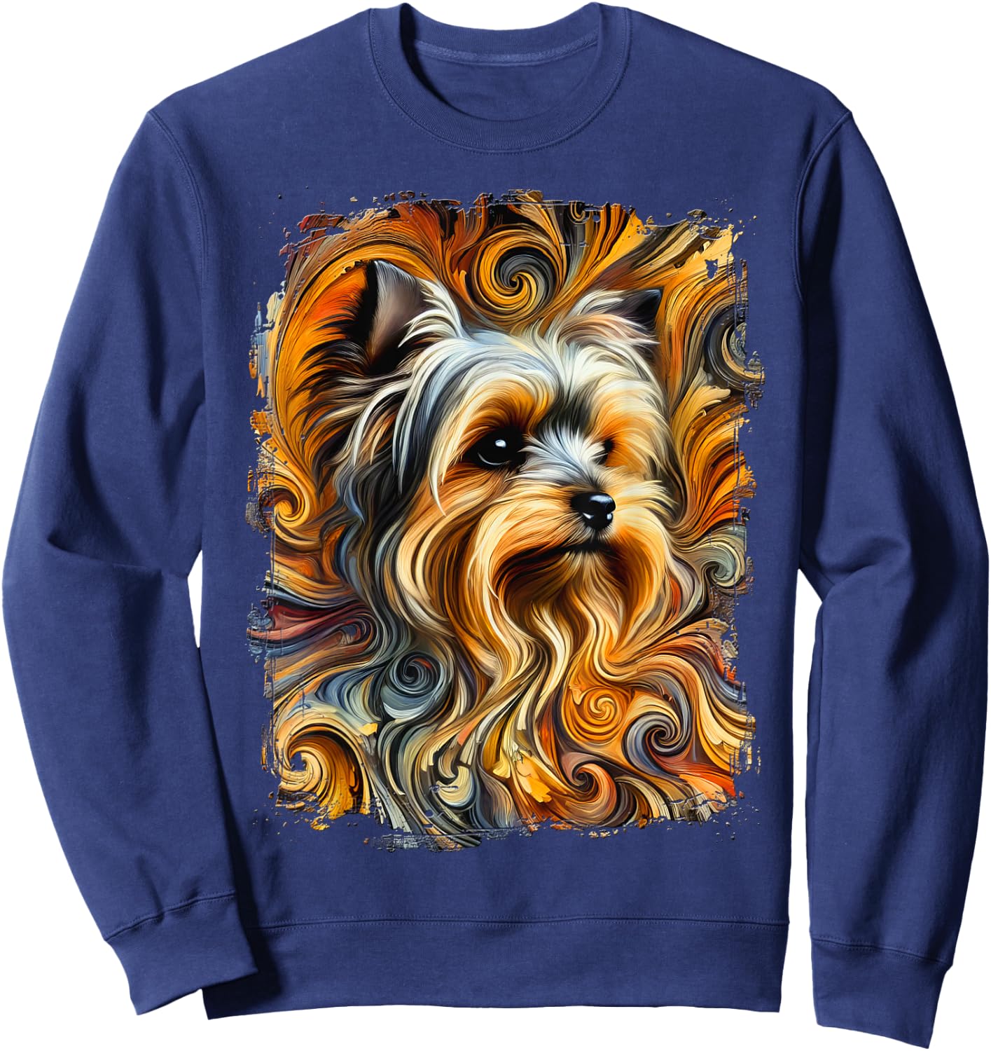 Cute Yorkshire Terrier Colourful Artwork Sweatshirt - Sweatshirt | Navy