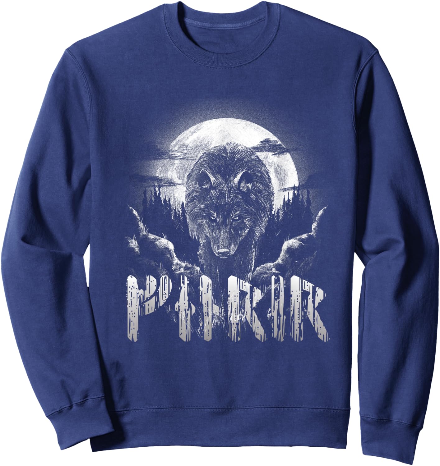 Wolf Fenris Wolf Fenrir Viking Valhalla Runes Germanic Sweatshirt - Sweatshirt | Navy