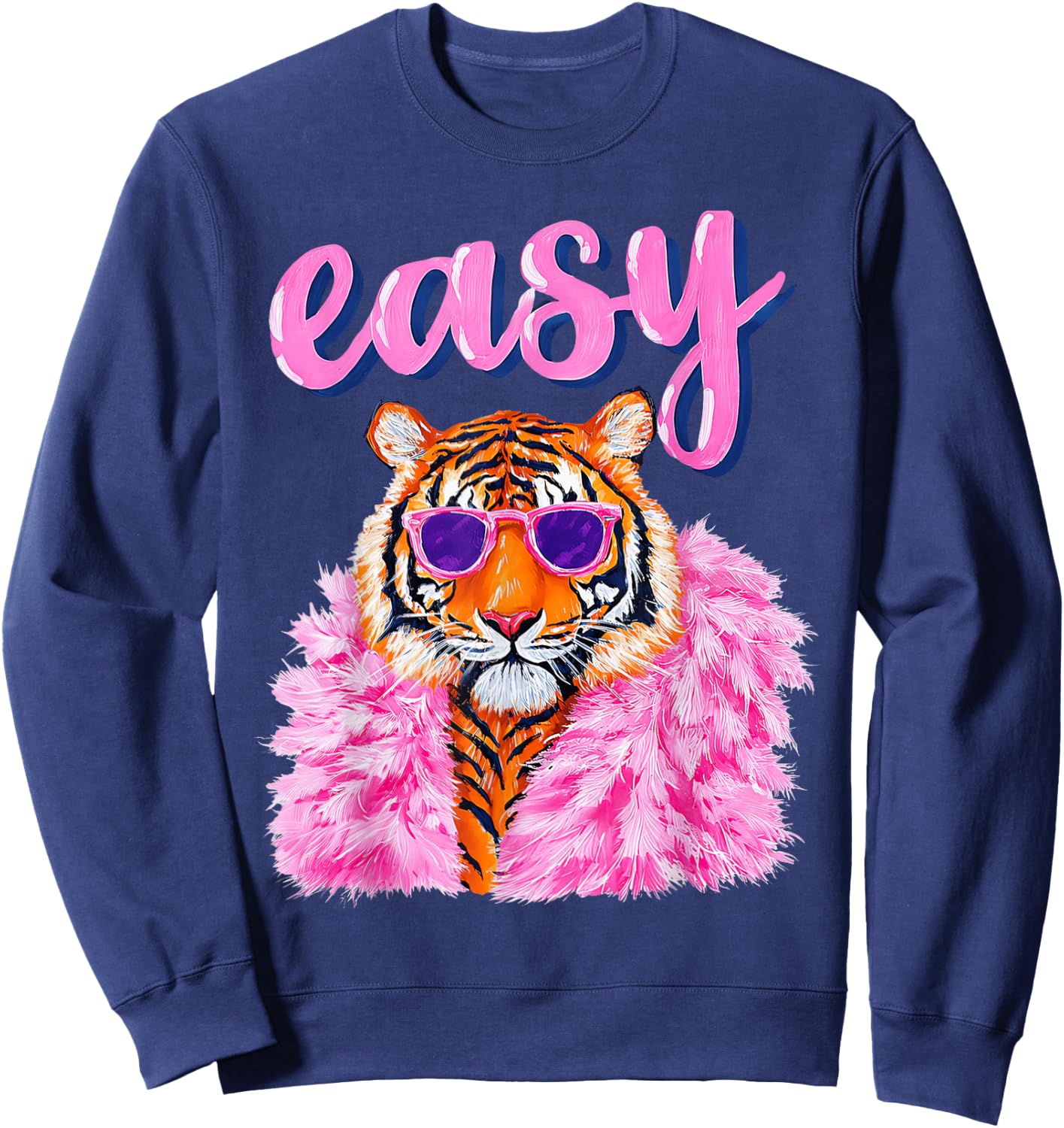Easy Tiger Funky Glasses Pink Fur Coat Sweatshirt - Sweatshirt | Navy