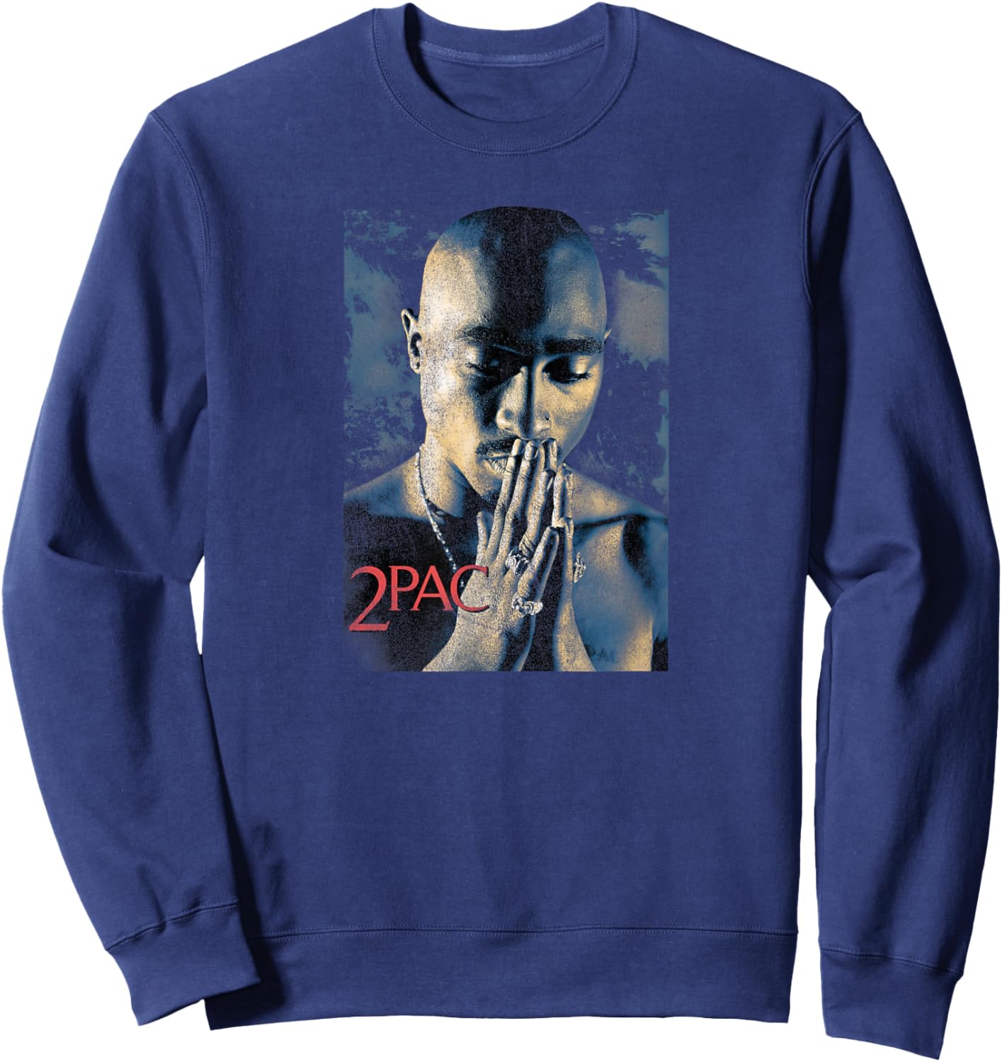 Tupac Shakur Grunge Schwarz Erwachsene und Kinder S Sweatshirt - Sweatshirt | Navy