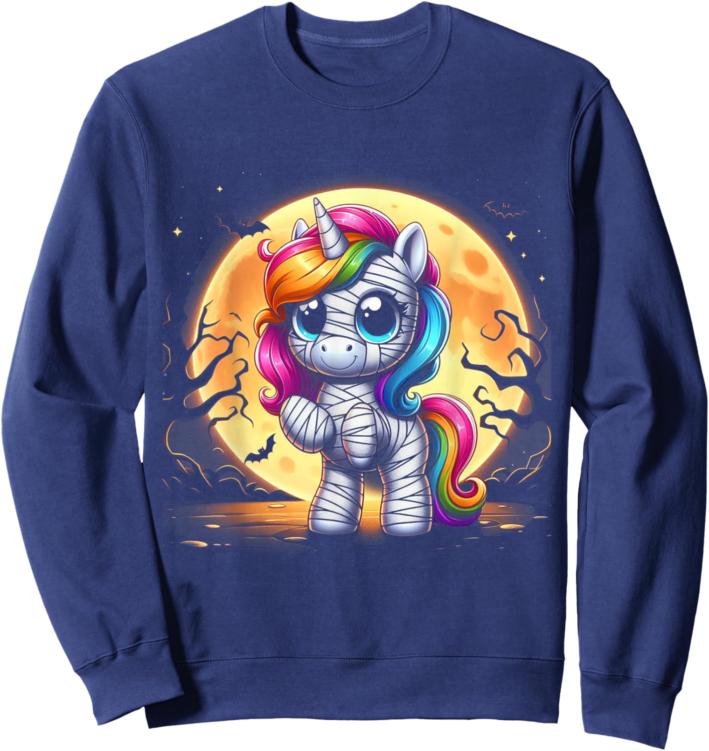 Mummy Unicorn Halloween Shirt Girls Unicorn Halloween Sweatshirt - Sweatshirt | Navy