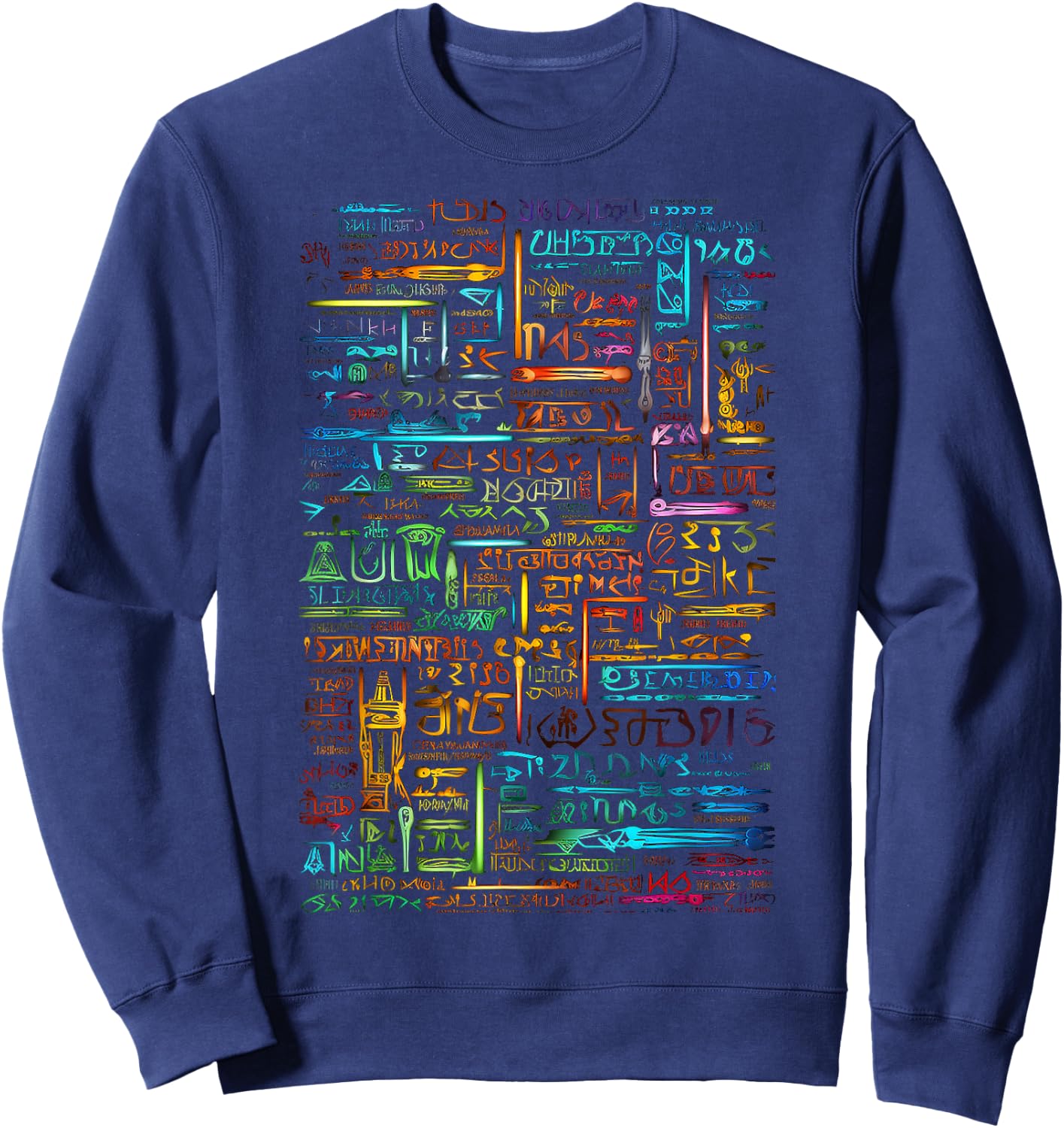 Colourful Art Graphic Motif Artwork , black Sweatshirt - Sweatshirt | Navy