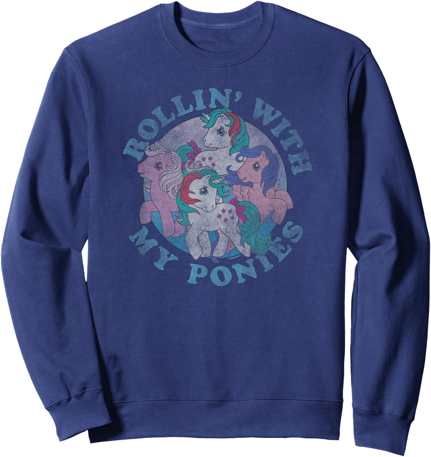 My Little Pony Retro Rollin' with My Ponies Classic Group Sweatshirt - Sweatshirt | Navy