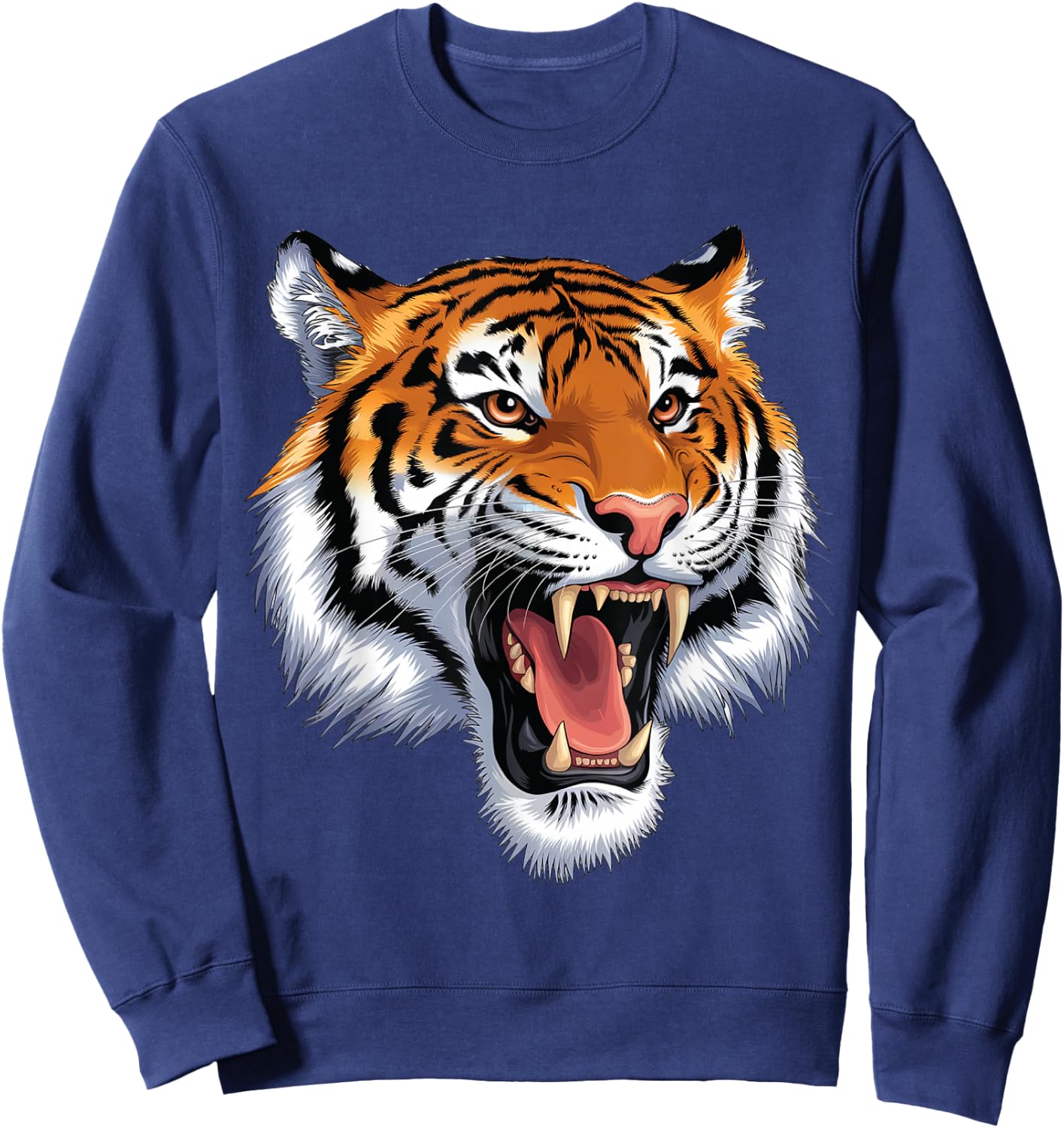 Tiger Roar Vintage Roaring Bengal Tiger Lovers Sweatshirt - Sweatshirt | Navy