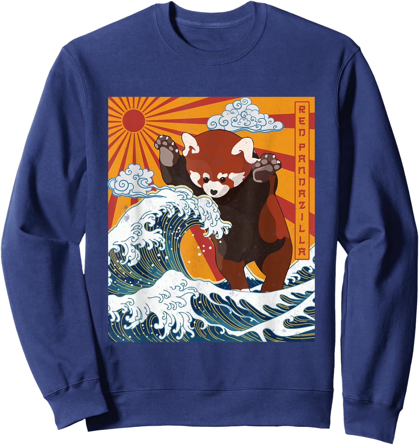 Vintage RedPanda lover - Funny Kawaii Red Pandazilla Sweatshirt - Sweatshirt | Navy