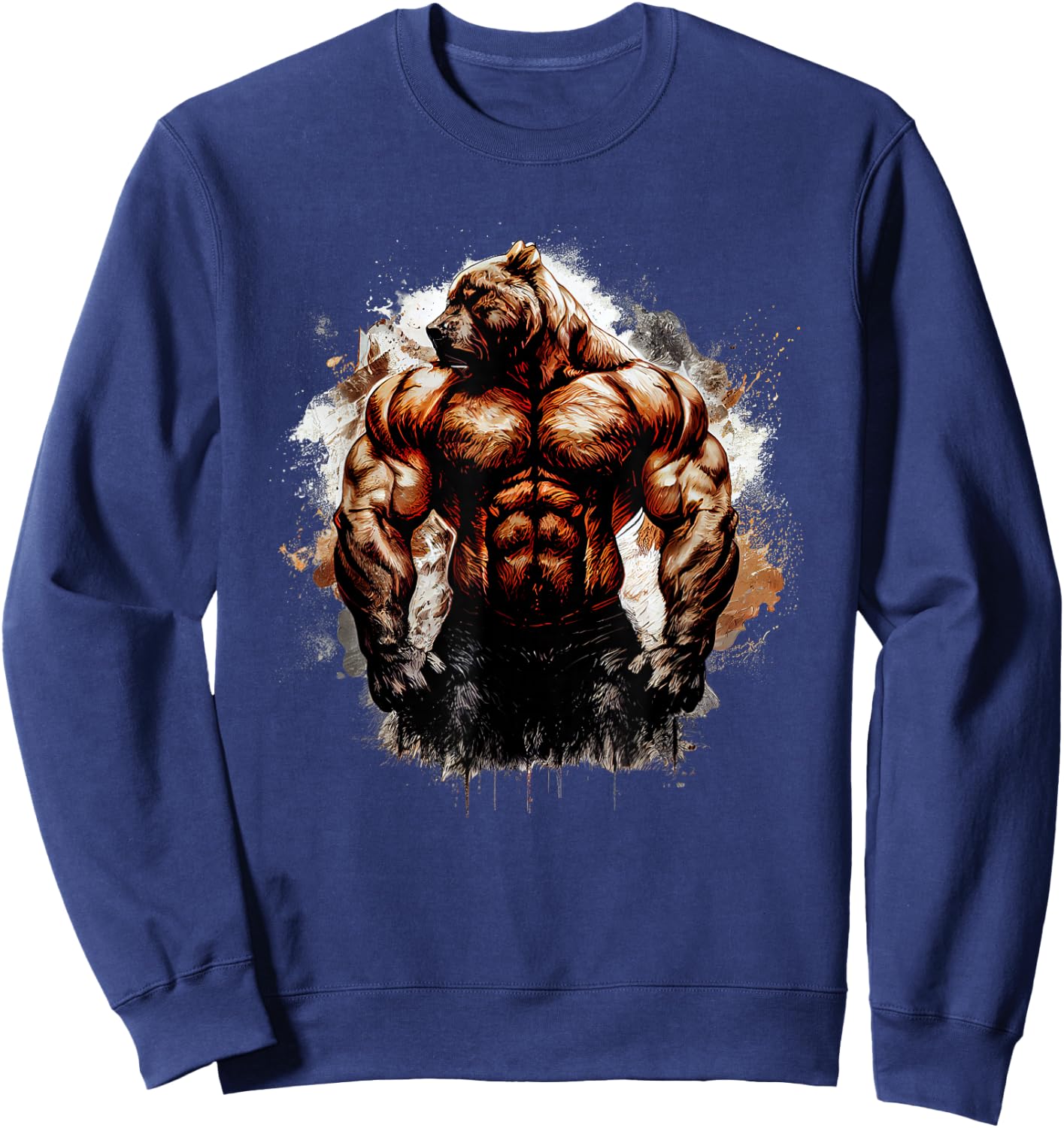 Grizzly Bear Gym Wear Bodybuilding Trainingsmotivation Sweatshirt - Sweatshirt | Navy