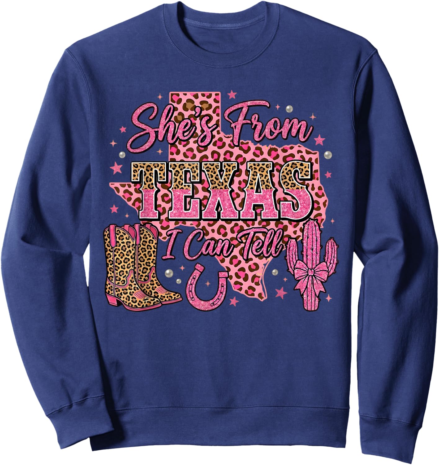 She's from Texas I Can Tell Retro Vintage Texas's Girl Roots Sweatshirt - Sweatshirt | Navy