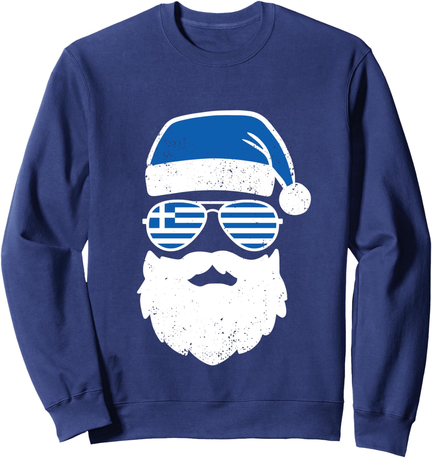 Greek Orthodox Christmas Santa Claus Greece Flag Greek Sweatshirt - Sweatshirt | Navy