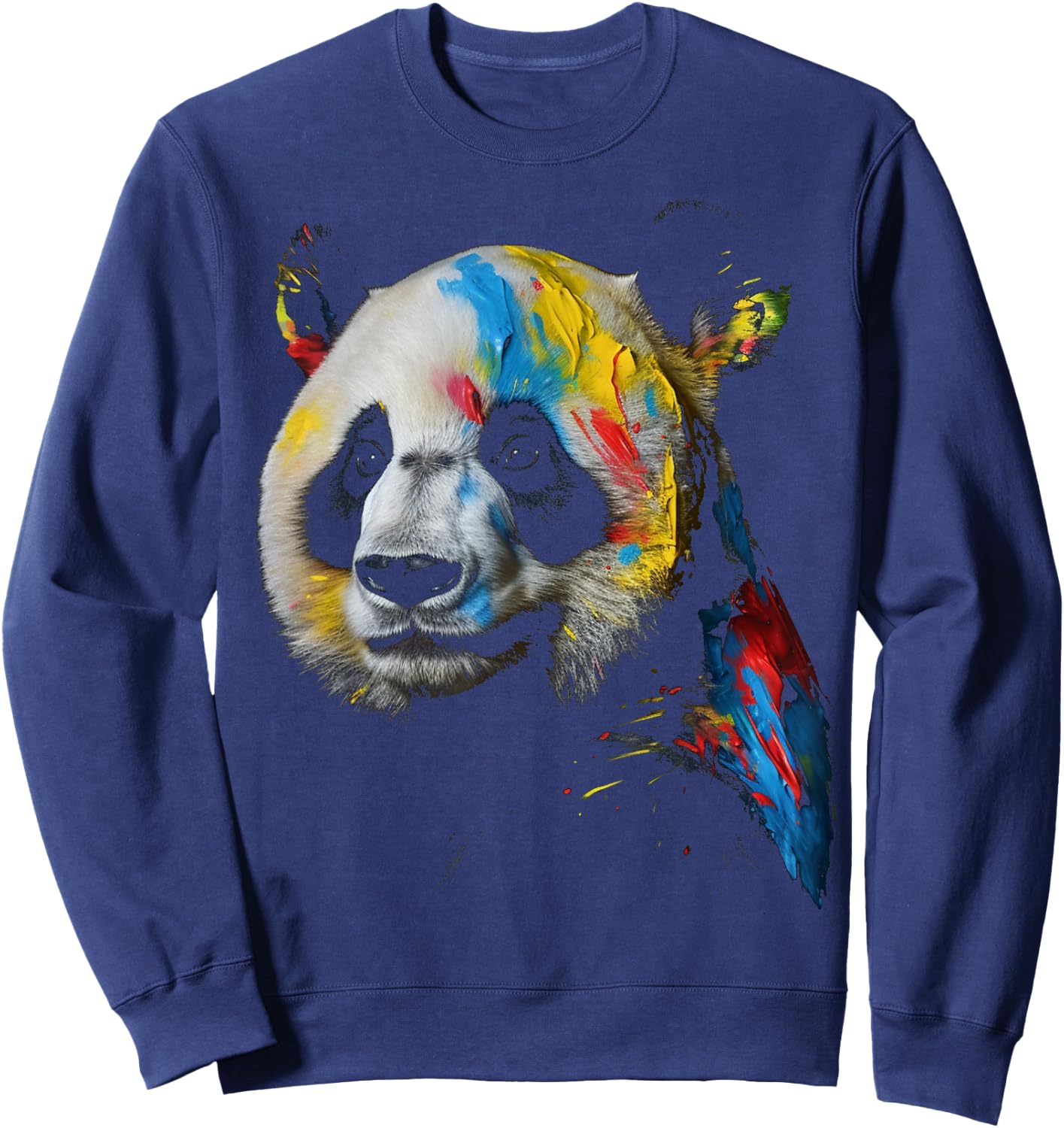 Großer Panda bunt Tier Panda Bär Zoo Kunst Panda Sweatshirt - Sweatshirt | Navy