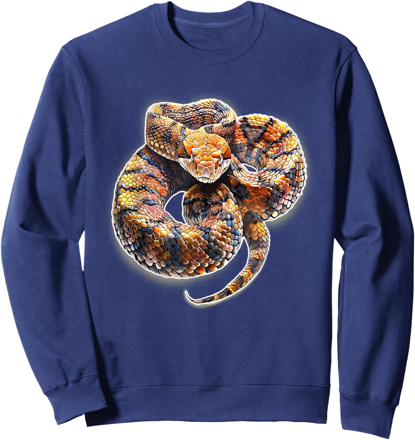 Cottonmouth Snake Serpent Realistic Sweatshirt - Sweatshirt | Navy