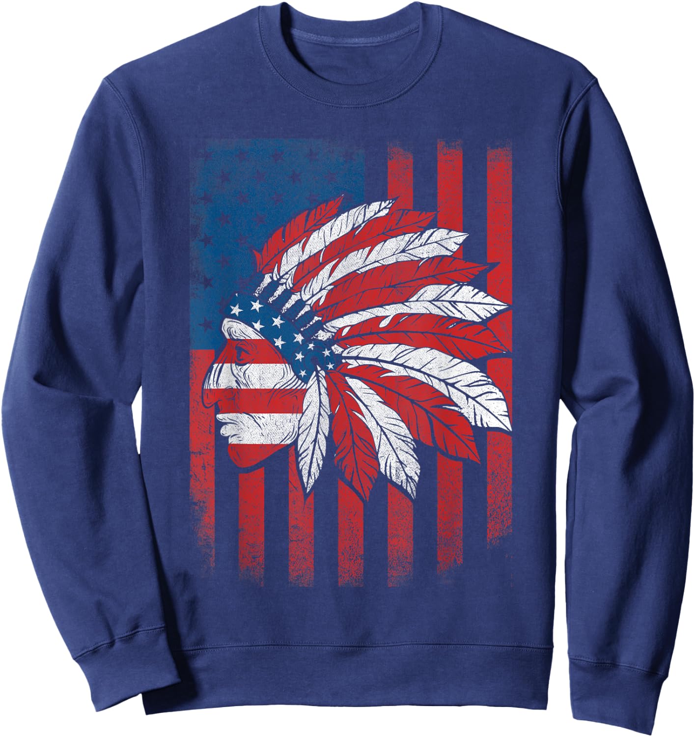 Native American Flag - USA Cherokee Indigenous People Indian Kids Men Sweatshirt - Sweatshirt | Navy
