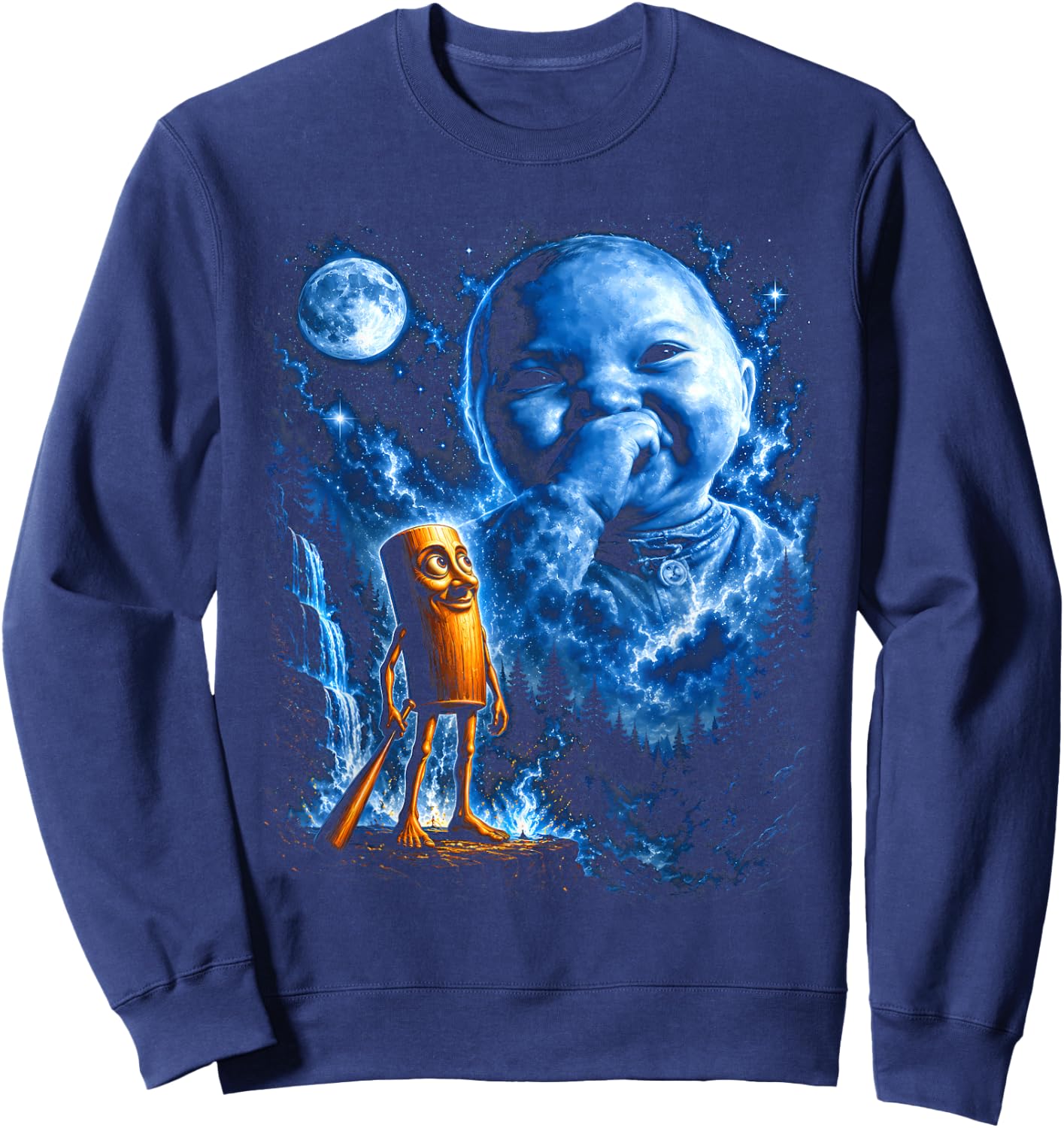 Tung Tung Tung Sahur AI Baby Sweatshirt - Sweatshirt | Navy