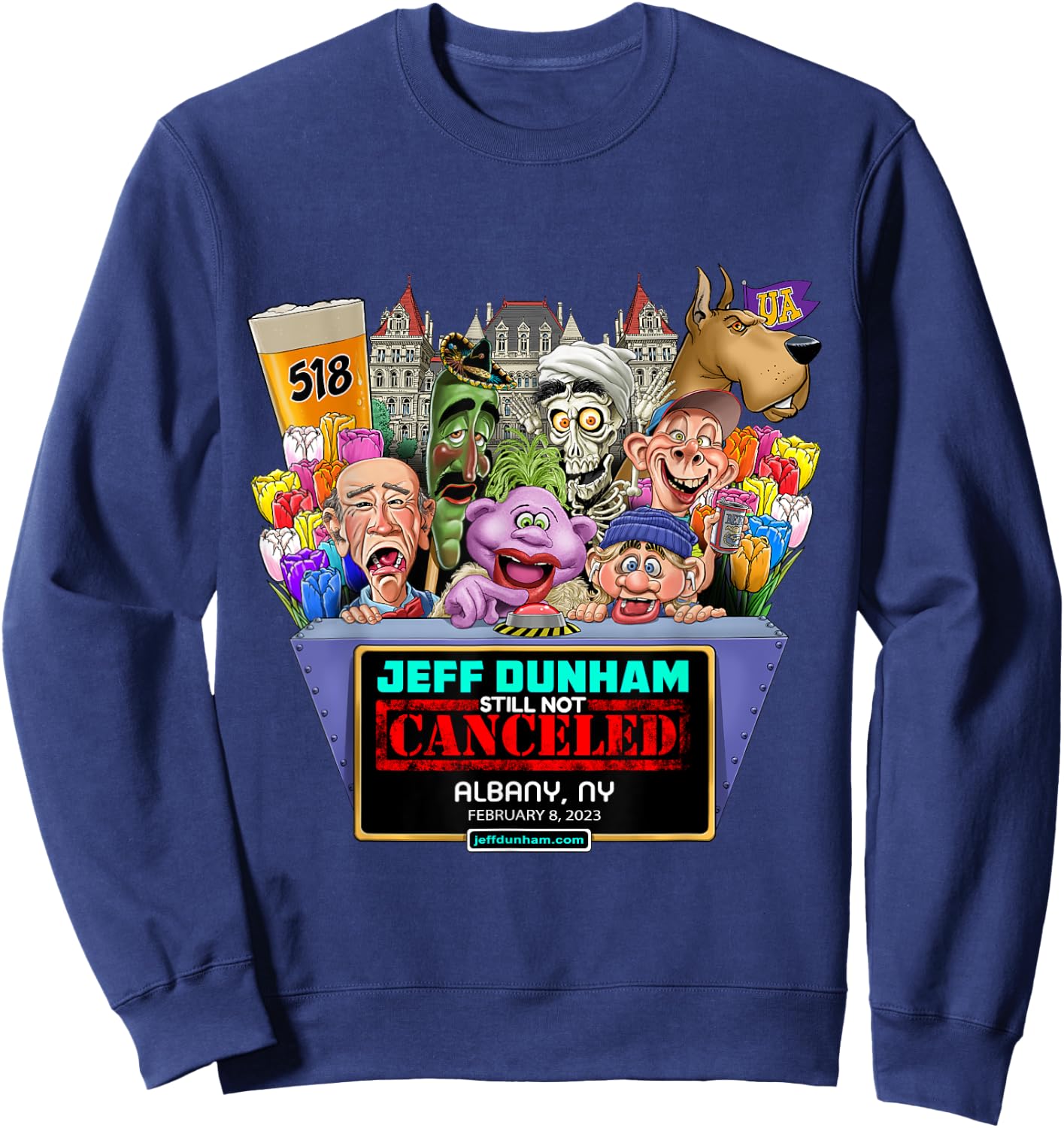 Jeff Dunham Albany, NY (2023) Sweatshirt - Sweatshirt | Navy