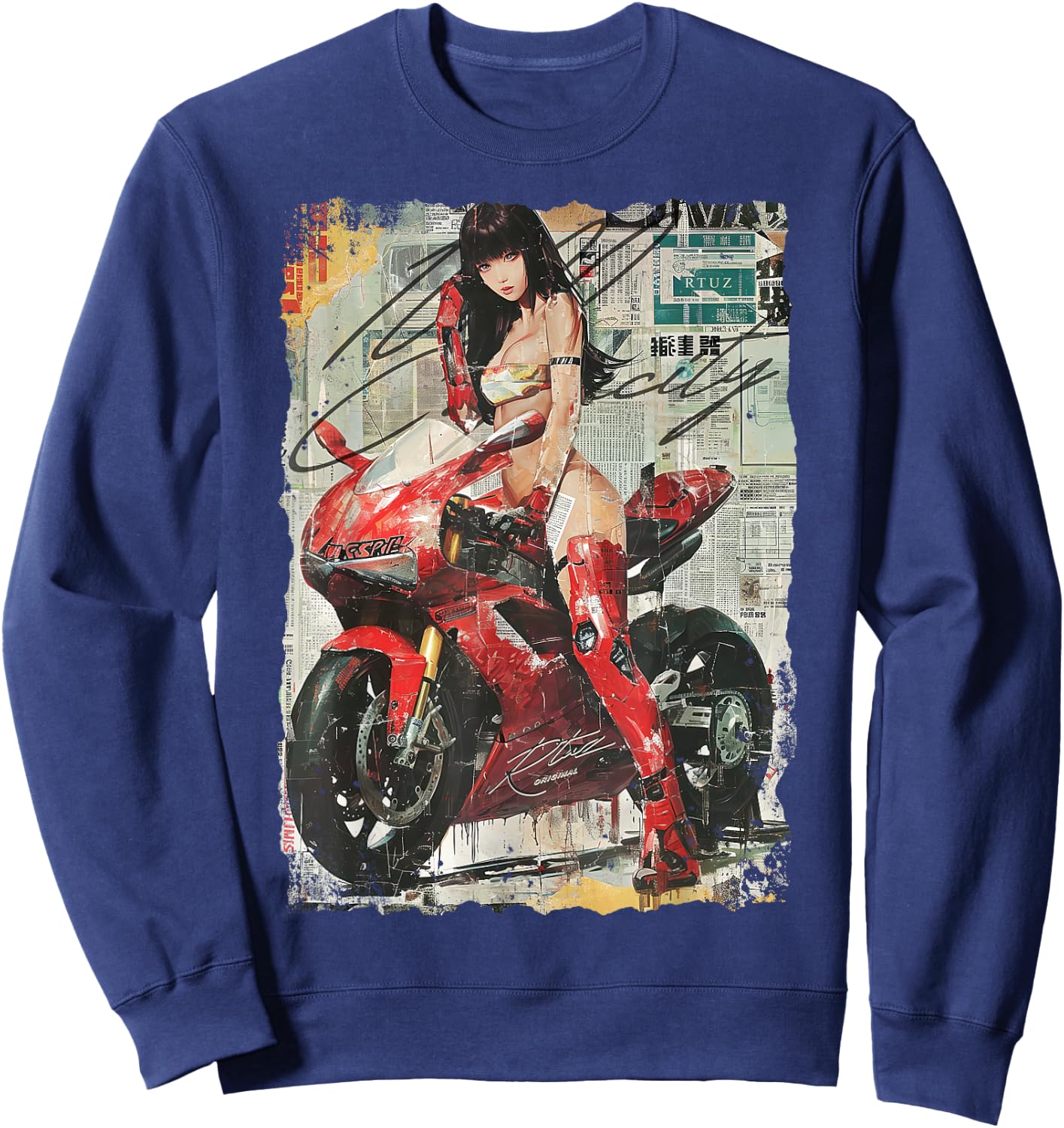 Supersport Bike Superbike Rennmotorrad Rennsport Motorrad Sweatshirt - Sweatshirt | Navy
