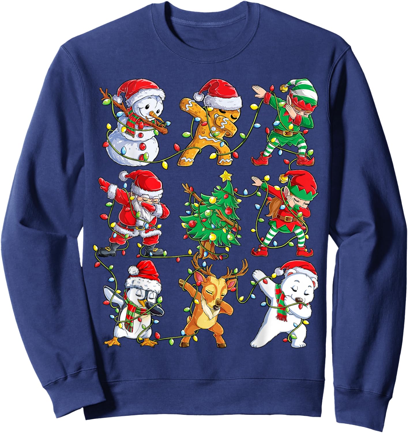 Christmas Dabbing Santa Elf Friends Boys Girls Men Xmas Dab Sweatshirt - Sweatshirt | Navy
