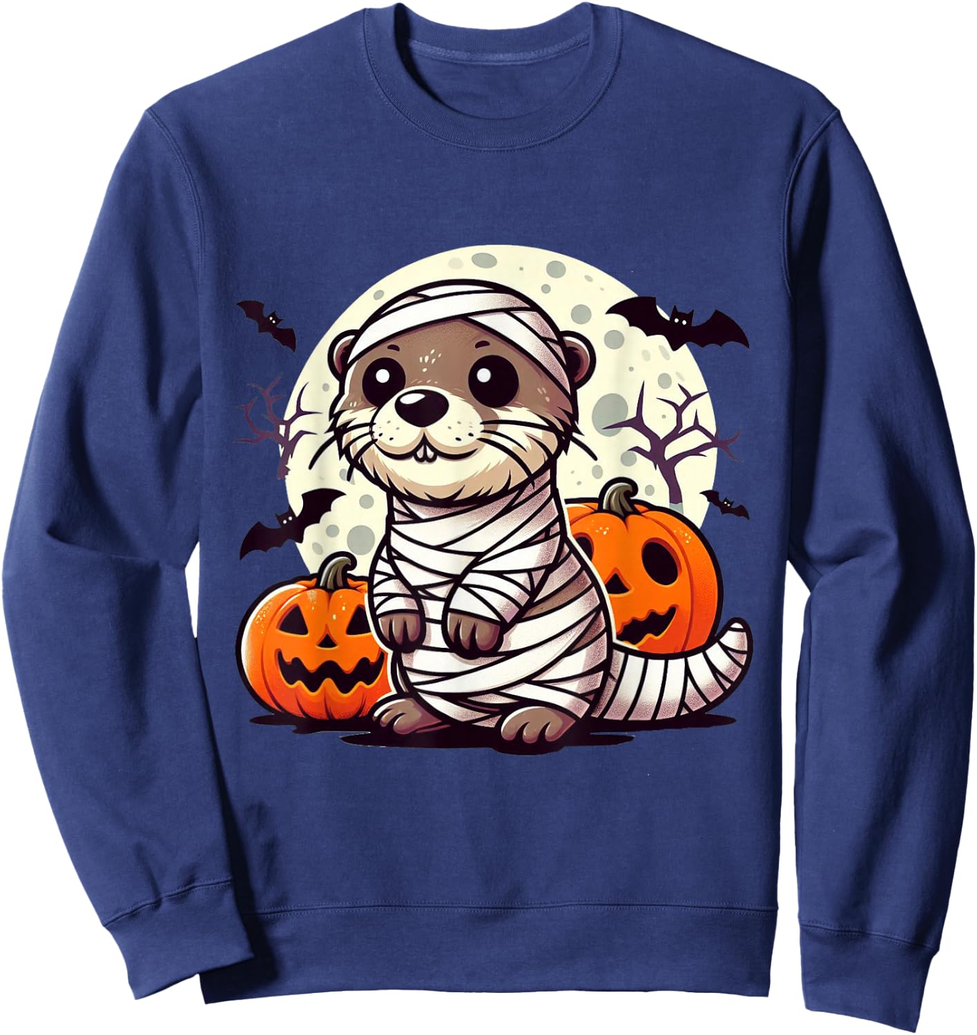 spooky Otter mummy Sweatshirt - Sweatshirt | Navy