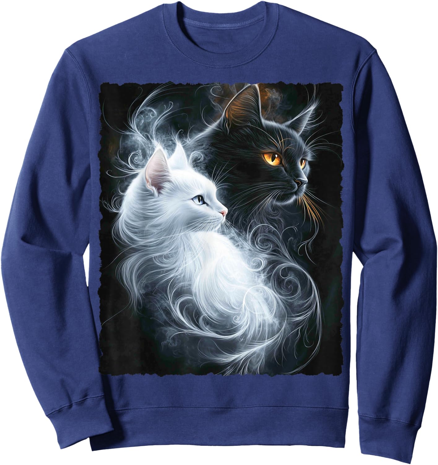 Süße magische Katze Kätzchen Kitten Fantasy Kunst Sweatshirt - Sweatshirt | Navy