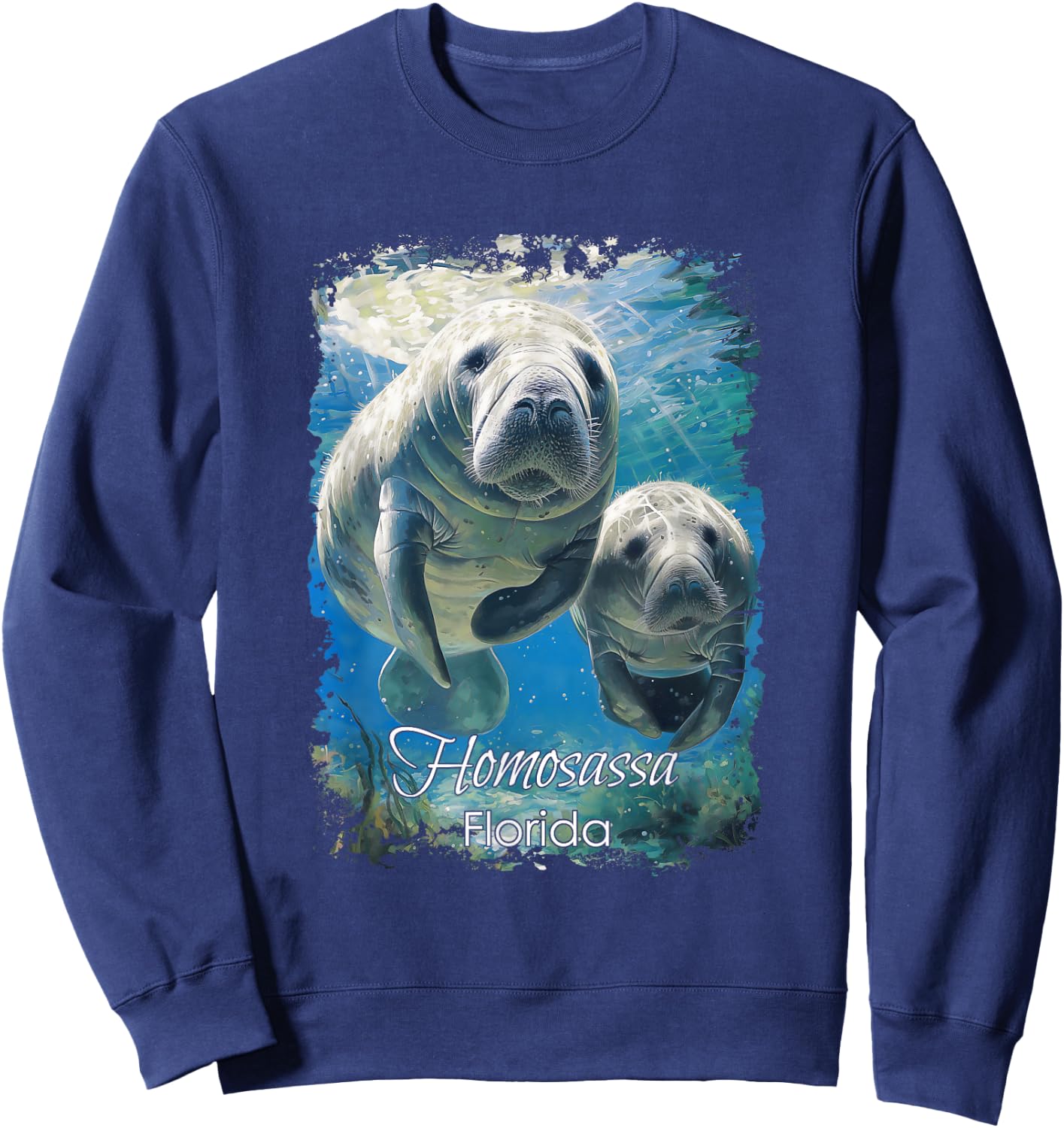 Homosassa Florida Love The Manatees Sweatshirt - Sweatshirt | Navy