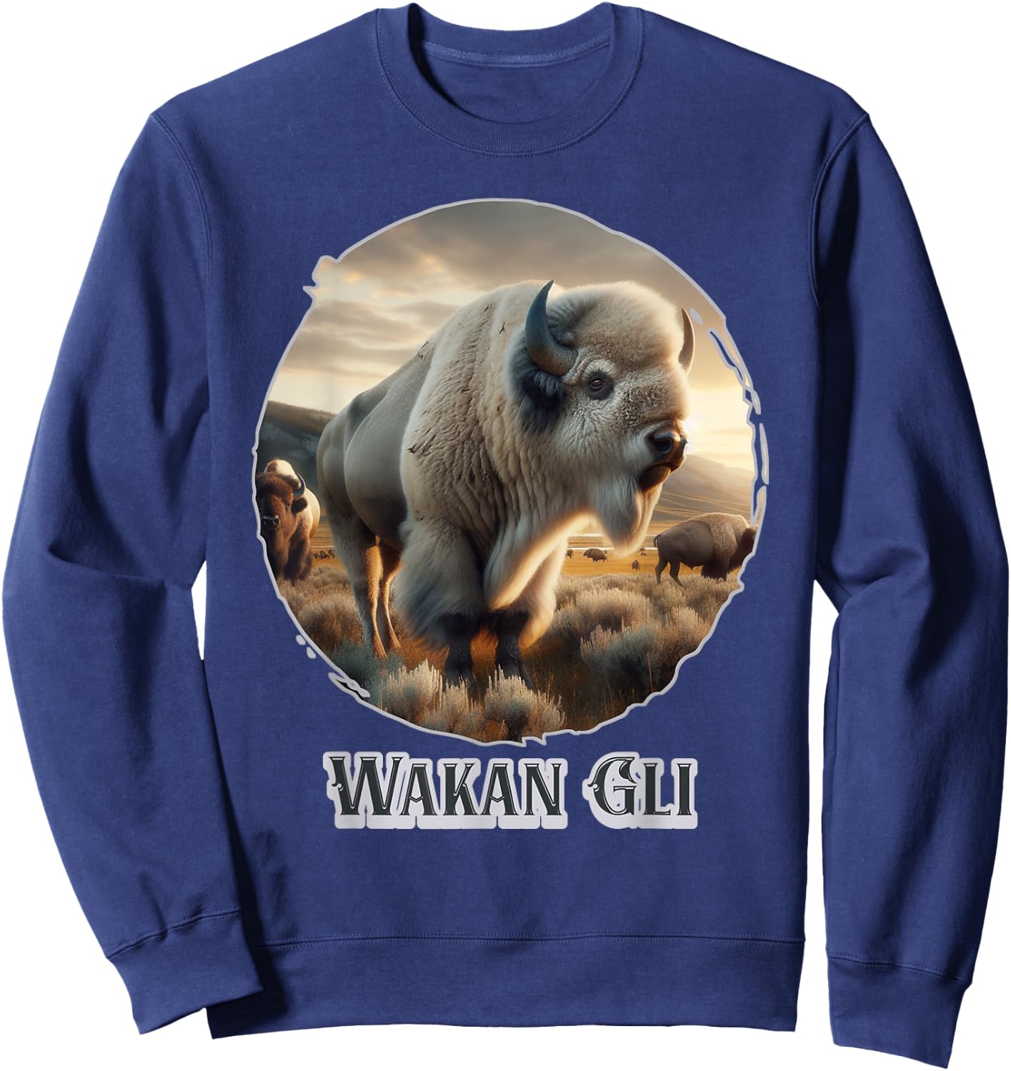 The White Buffalo Of The Lakota Nation Prophecy Is Wakan Gli Sweatshirt - Sweatshirt | Navy